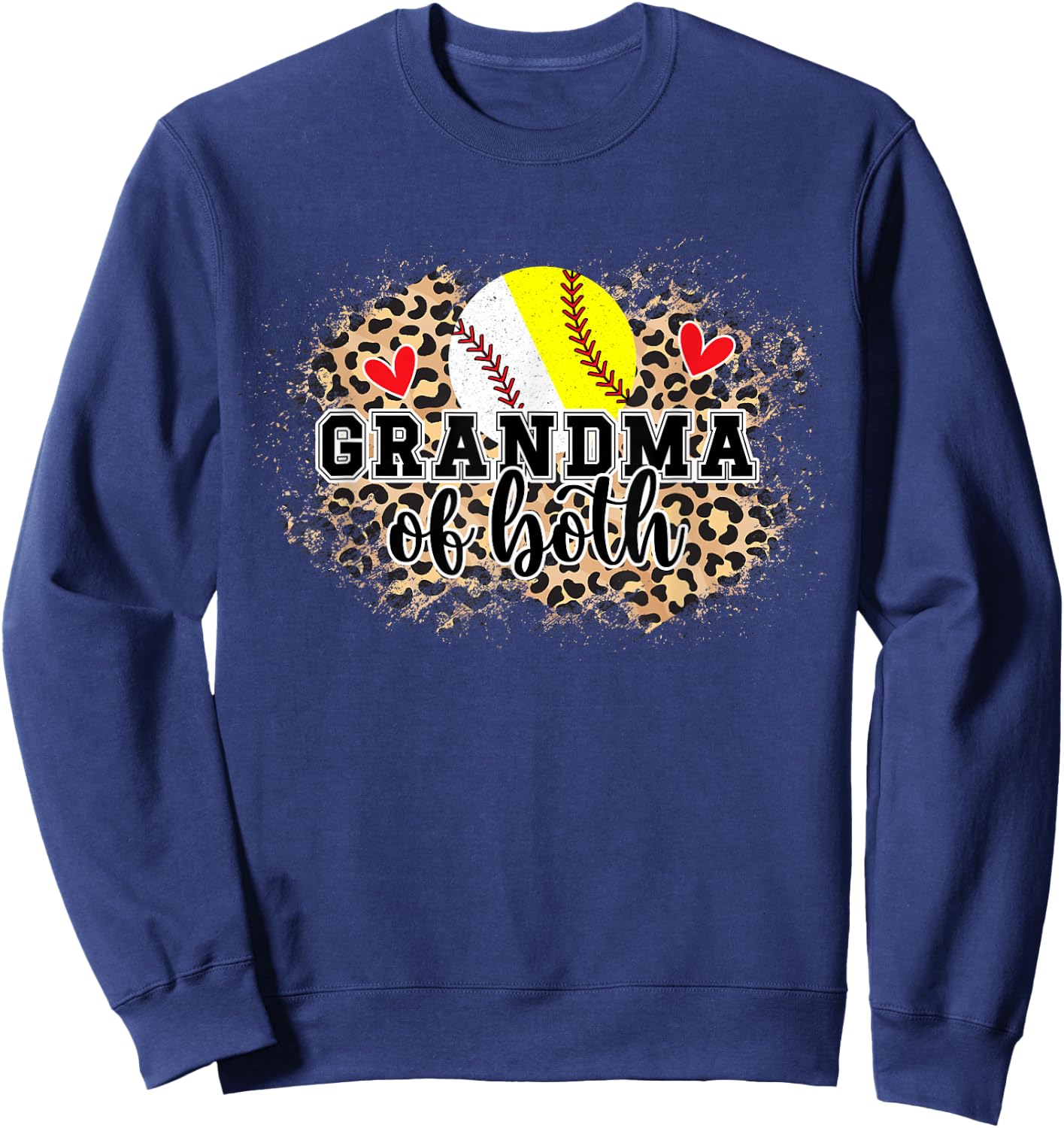 Grandma Of Both Baseball Softball Grandma Sweatshirt - Sweatshirt | Navy