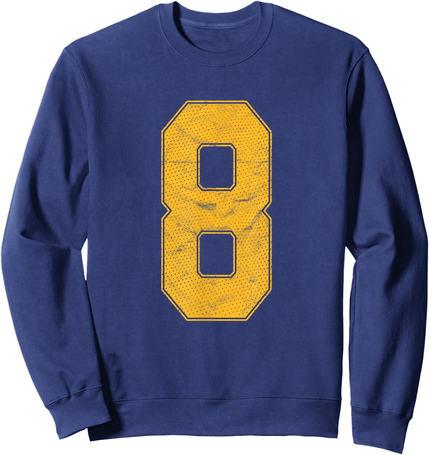 Number 8 Numbered Uniform Sports Team Jersey 8th Birthday Sweatshirt - Sweatshirt | Navy