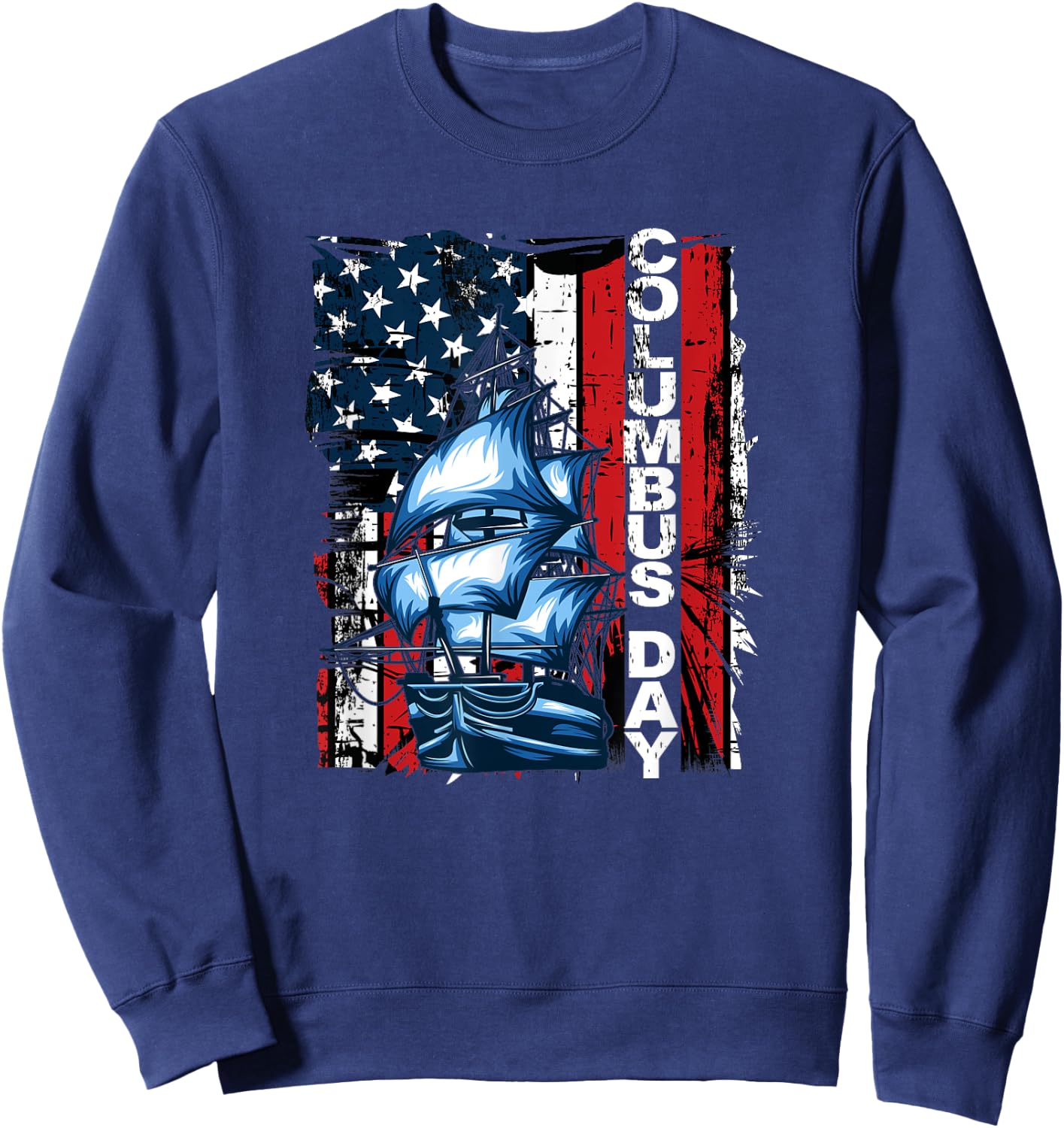 American History Day Christopher Columbus Sweatshirt - Sweatshirt | Navy