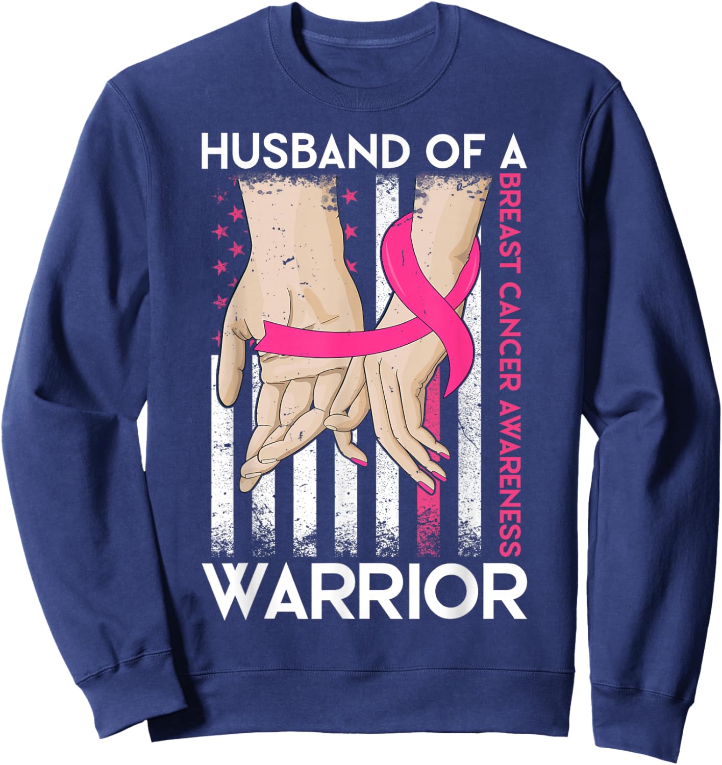 Husband Of A Warrior Breast Cancer Awareness Support Squad Sweatshirt - Sweatshirt | Navy