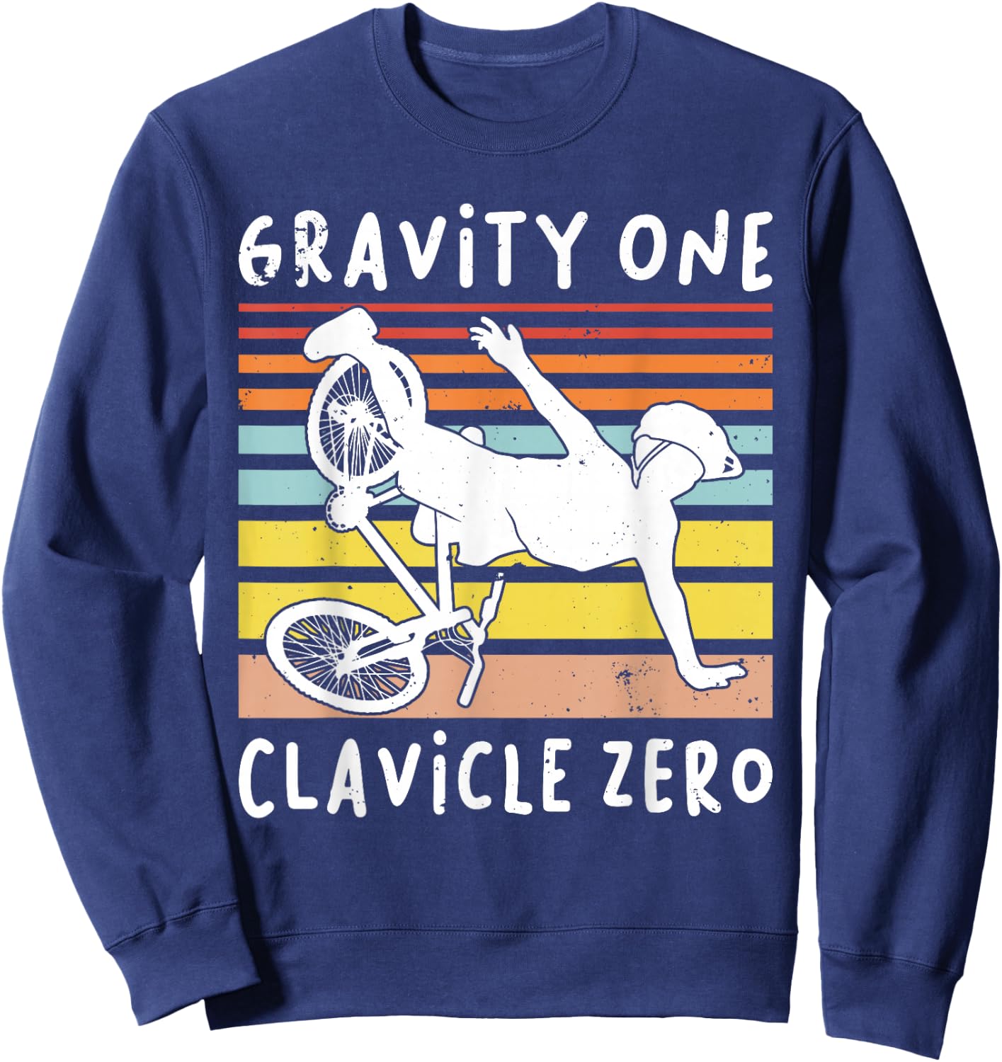 BROKEN COLLARBONE: Clavicle Zero, Cycling, Biker, Bike Sweatshirt - Sweatshirt | Navy