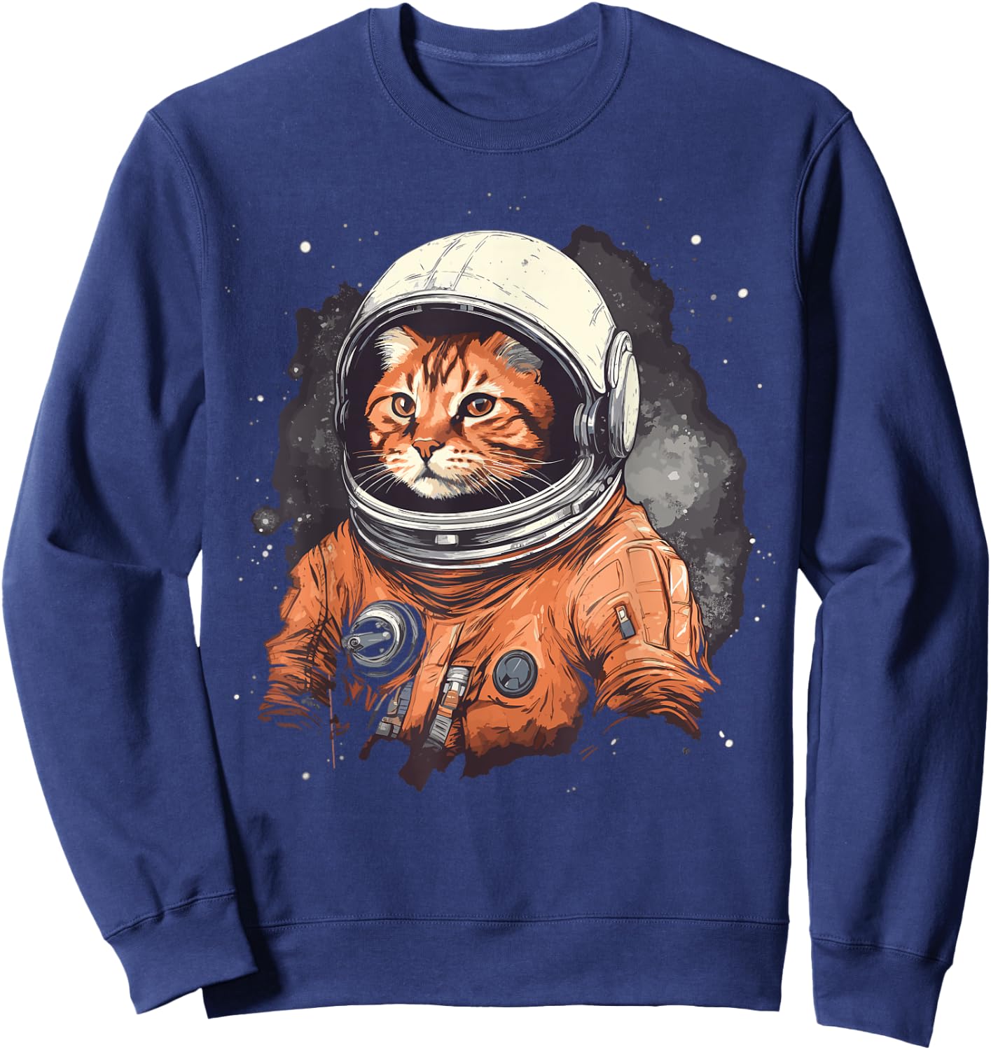 Red Cat In Astronaut Suit In Space Astronaut Cats Men Women Girls Kids Sweatshirt - Sweatshirt | Navy