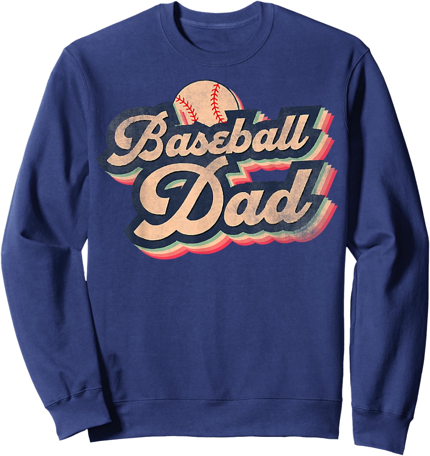 Retro Vintage Baseball Dad, T-Ball Dad, Ball Fathers Day Sweatshirt - Sweatshirt | Navy