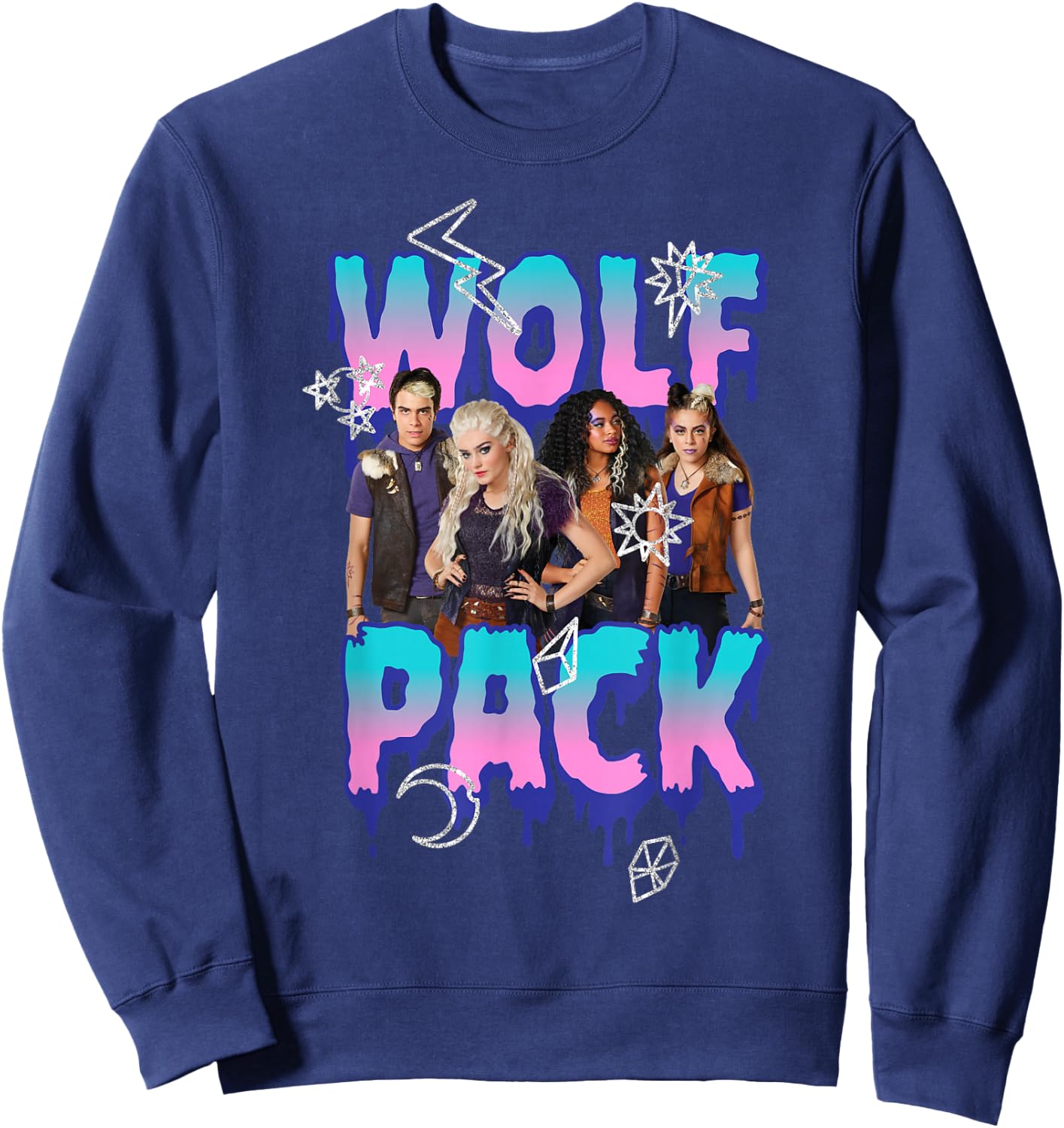 Disney Zombies Group Shot Wolf Pack Doodles Sweatshirt - Sweatshirt | Navy