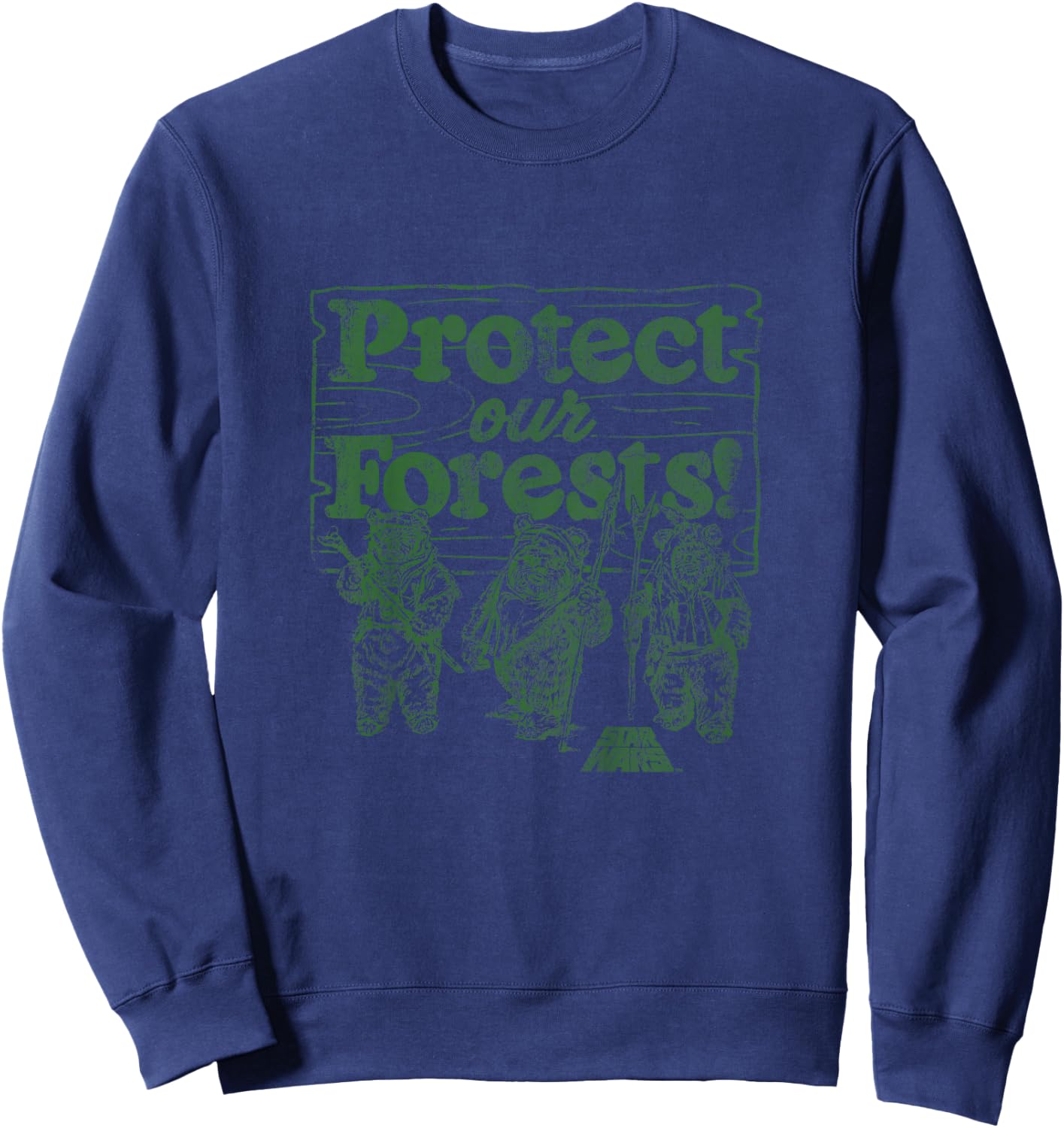 Kids Star Wars Classic Protect Our Forests Vintage Ewok Fighters Sweatshirt - Sweatshirt | Navy