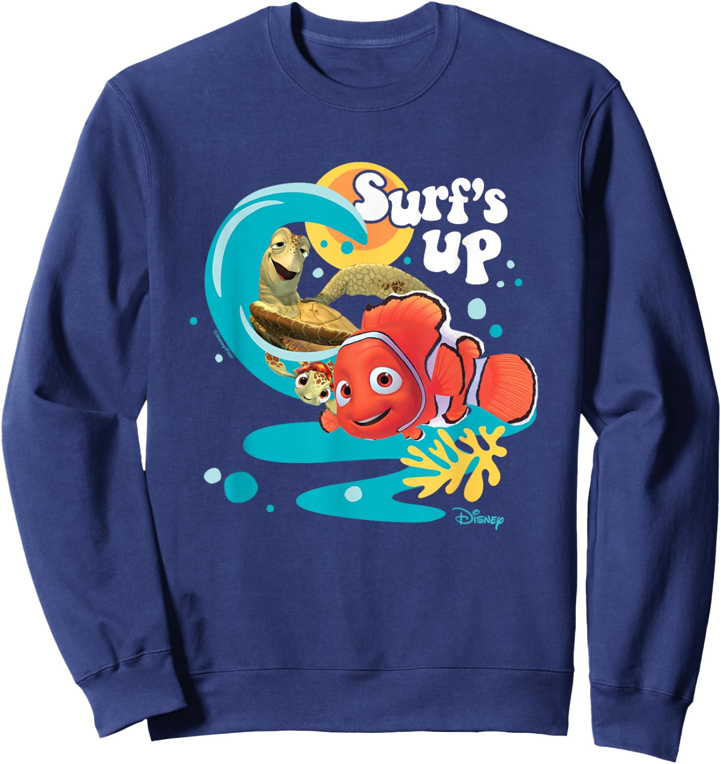 Finding Nemo - Crush Squirt Nemo Surfs Up Sweatshirt - Sweatshirt | Navy