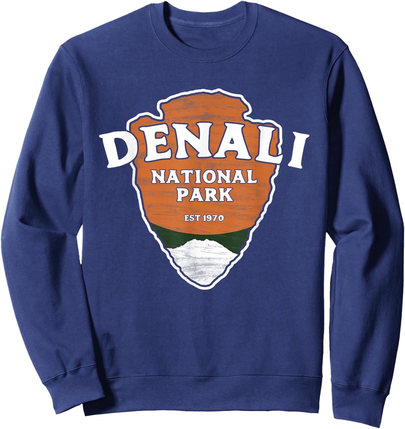 Denali National Park Classic Style Arrowhead Sign Sweatshirt - Sweatshirt | Navy