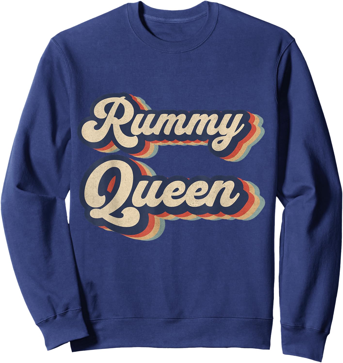 Rummy Queen Vintage Design Funny Rummy Card Game Sweatshirt - Sweatshirt | Navy