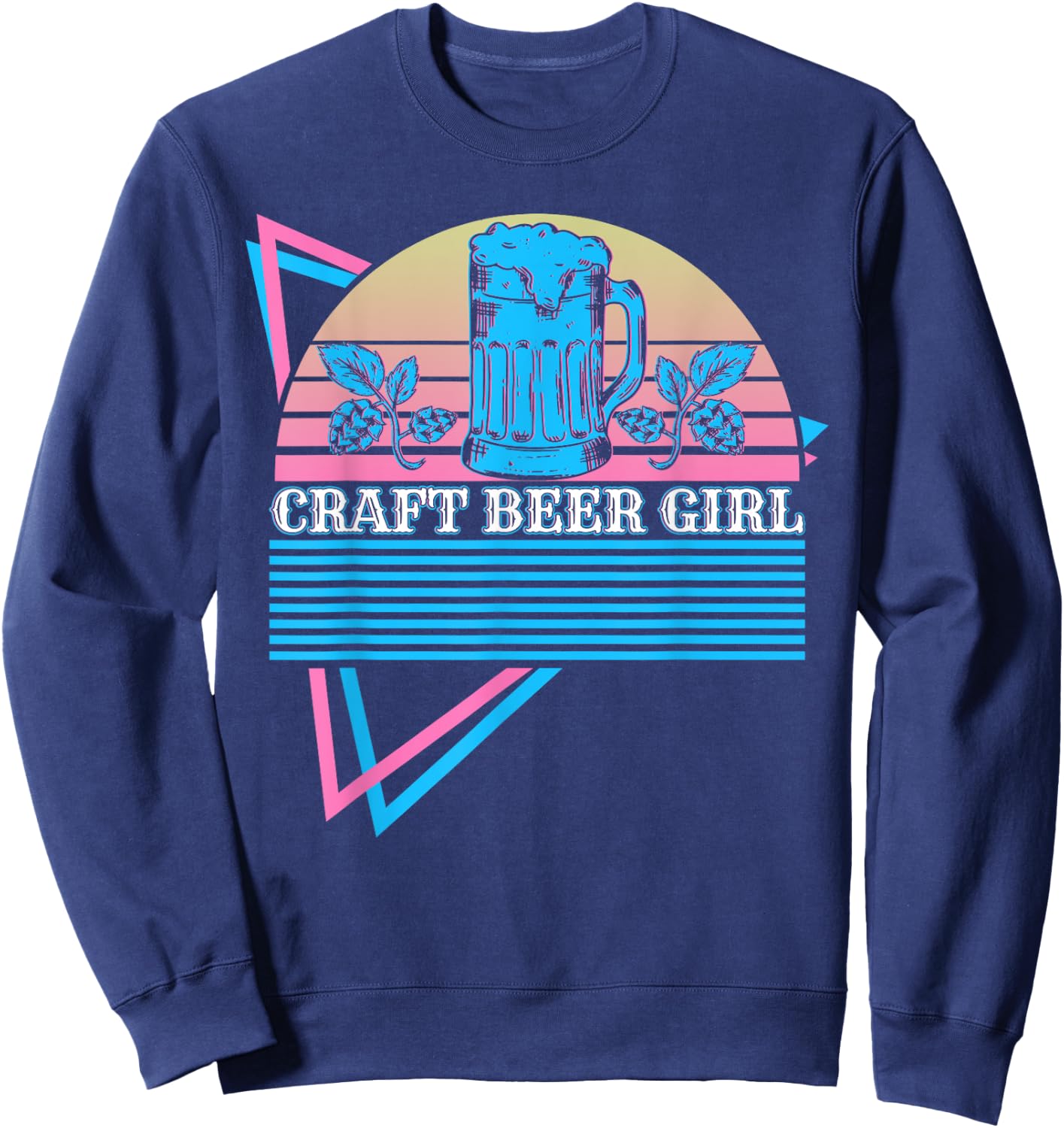 Craft Beer Girl Retro Craft Beer Girl Sweatshirt - Sweatshirt | Navy