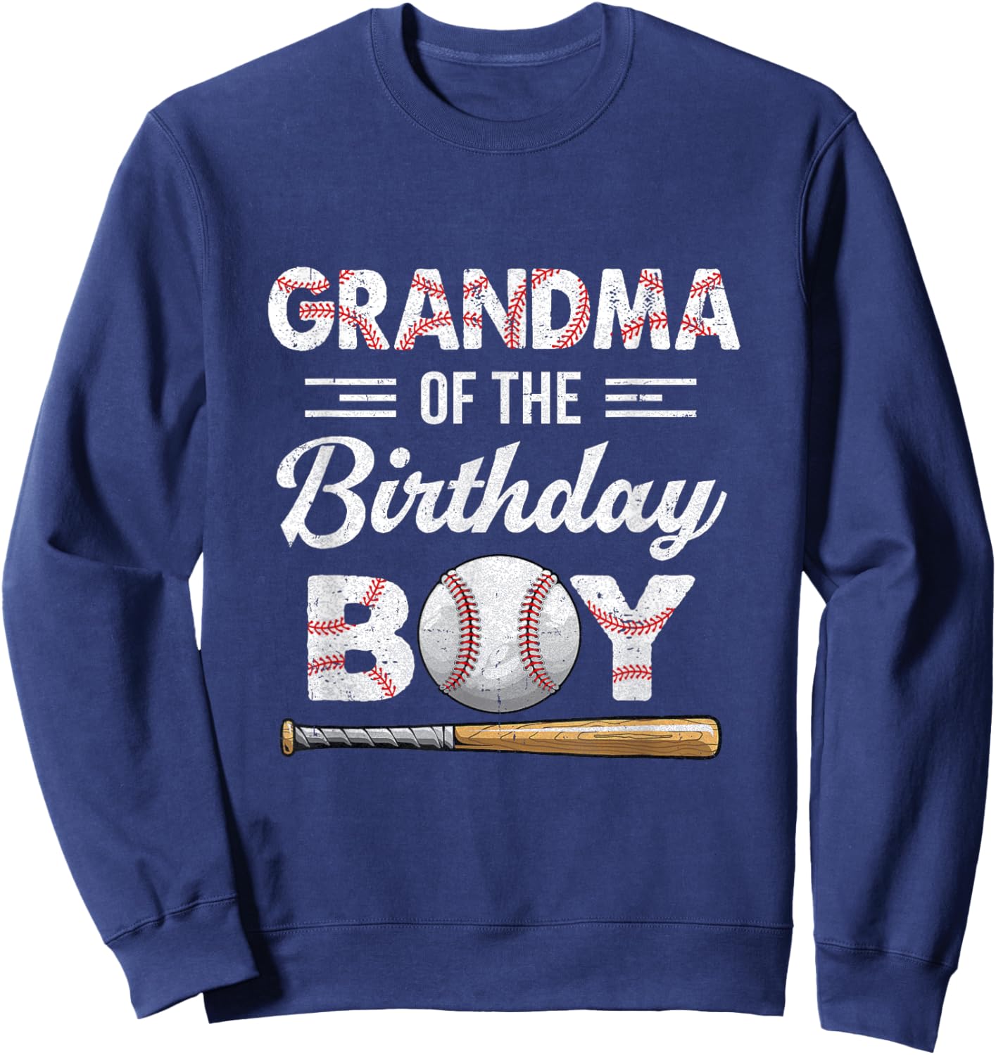 Grandma Of The Birthday Boy Baseball Matching Family Party Sweatshirt - Sweatshirt | Navy
