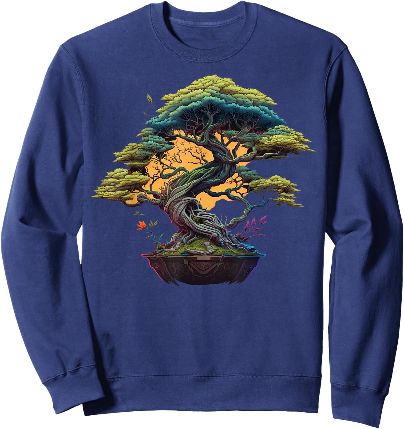 Bonkei Miniature tree on Japanese Bonsai Tree Sweatshirt - Sweatshirt | Navy