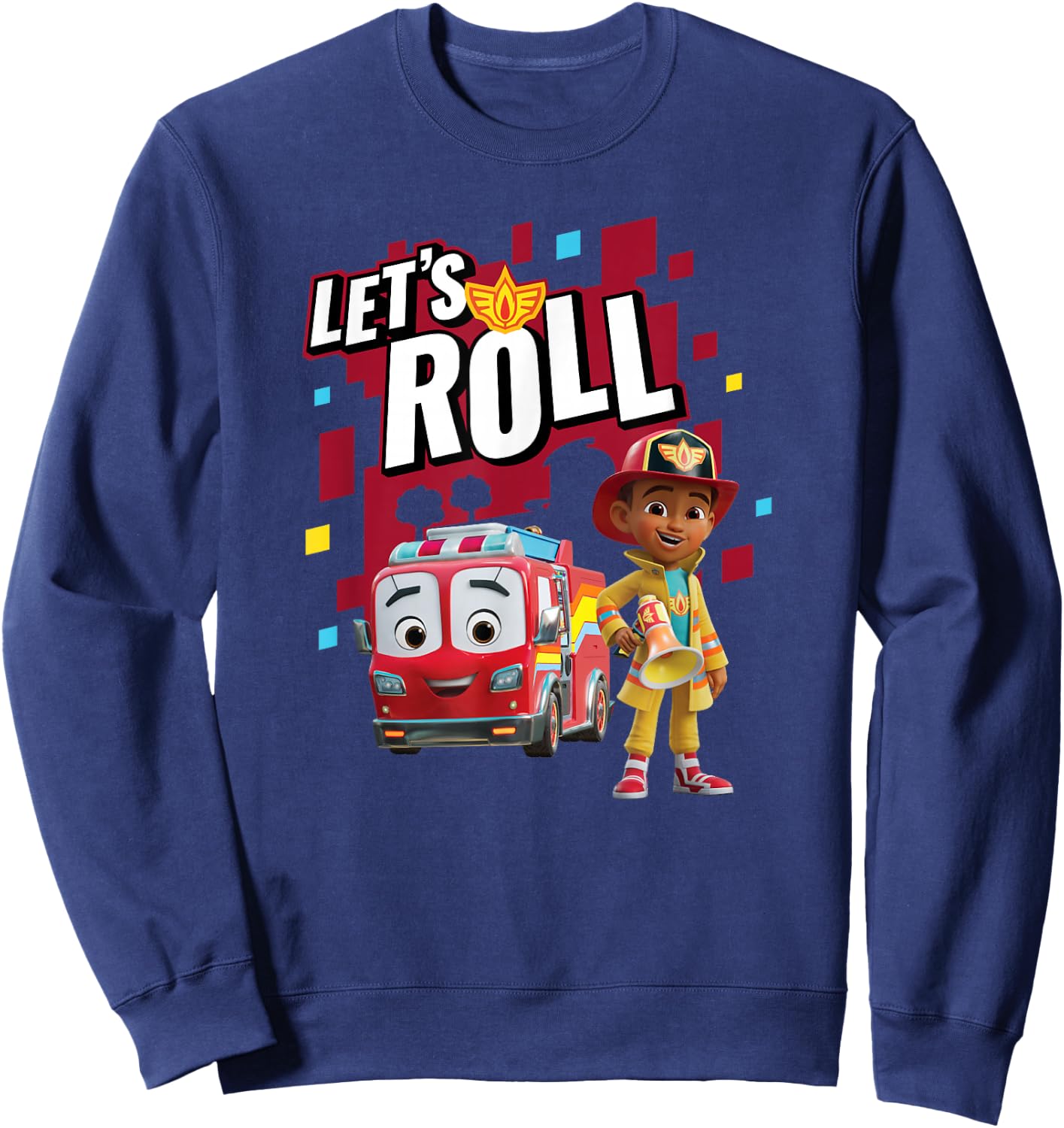 Disney Firebuds Bo & Flash Firetruck Let's Roll! Sweatshirt - Sweatshirt | Navy
