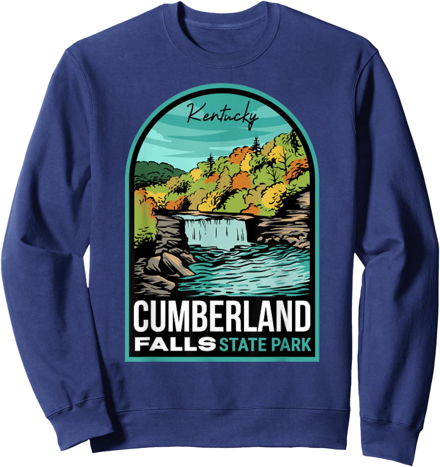 Funny Cumberland Falls State Park Kentucky Love Hiking Sweatshirt - Sweatshirt | Navy