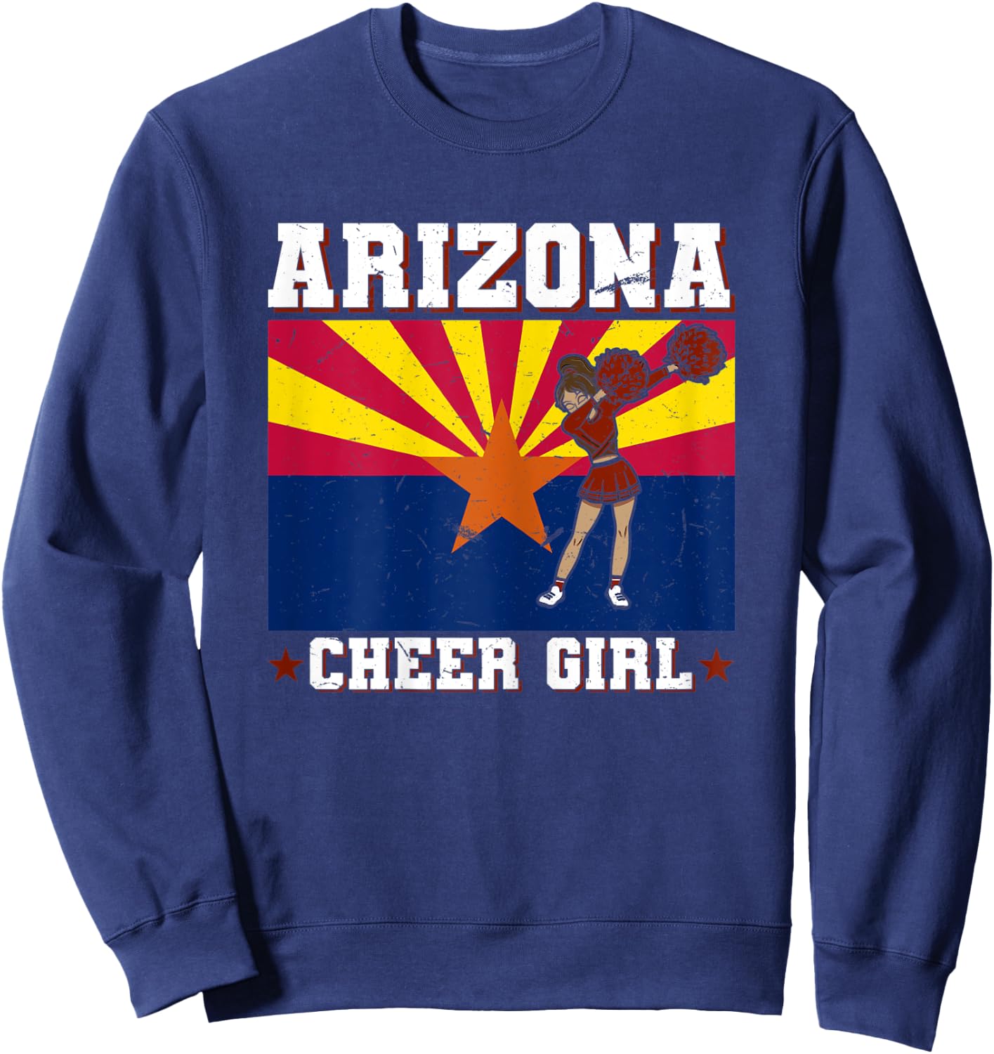 Cheerleading Teen Dabbing Cheerleader Graphic Arizona Sweatshirt - Sweatshirt | Navy