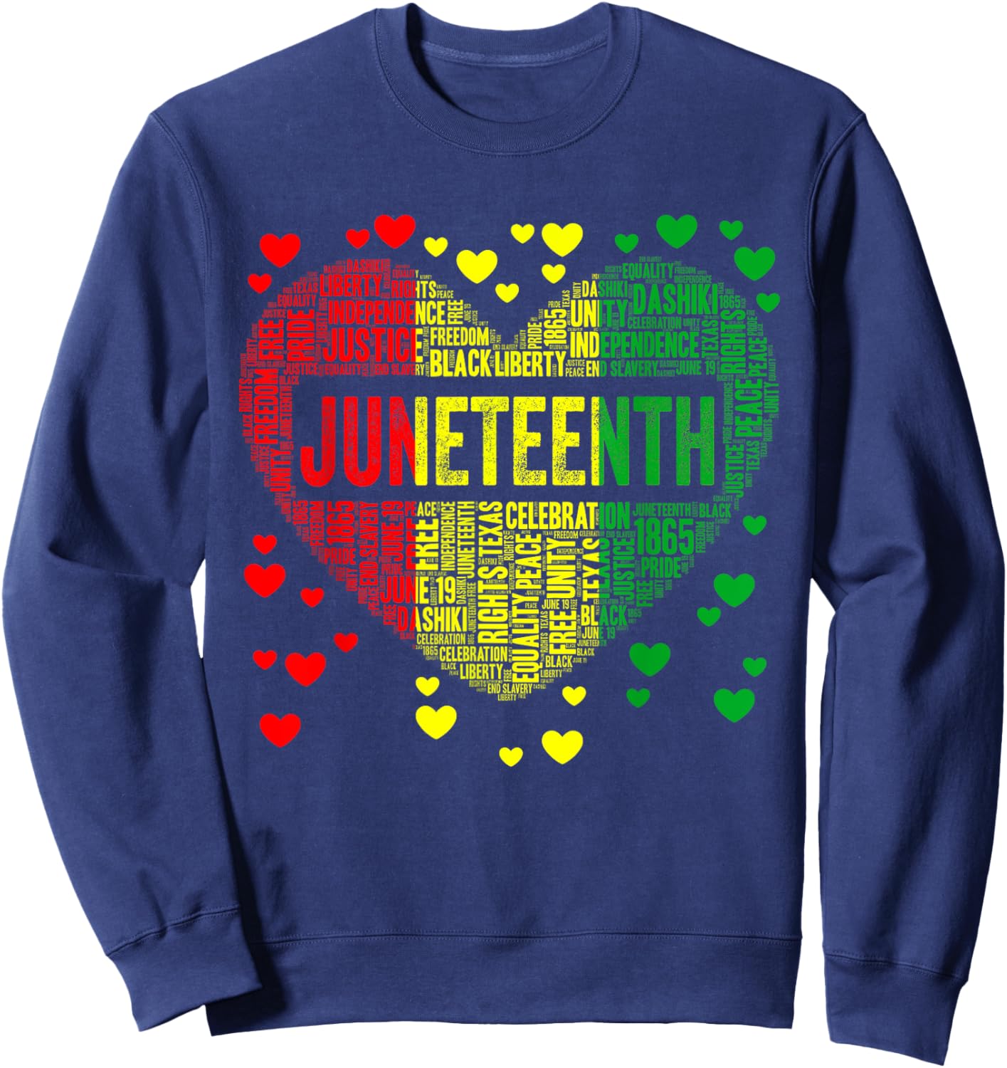 Black History Heart Juneteenth Melanin African American Sweatshirt - Sweatshirt | Navy