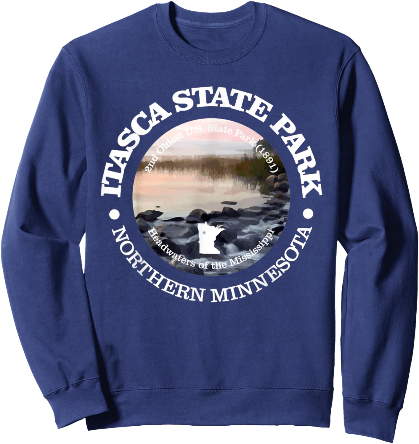 Itasca State Park Funny Minnesota Itasca State Park Sweatshirt - Sweatshirt | Navy