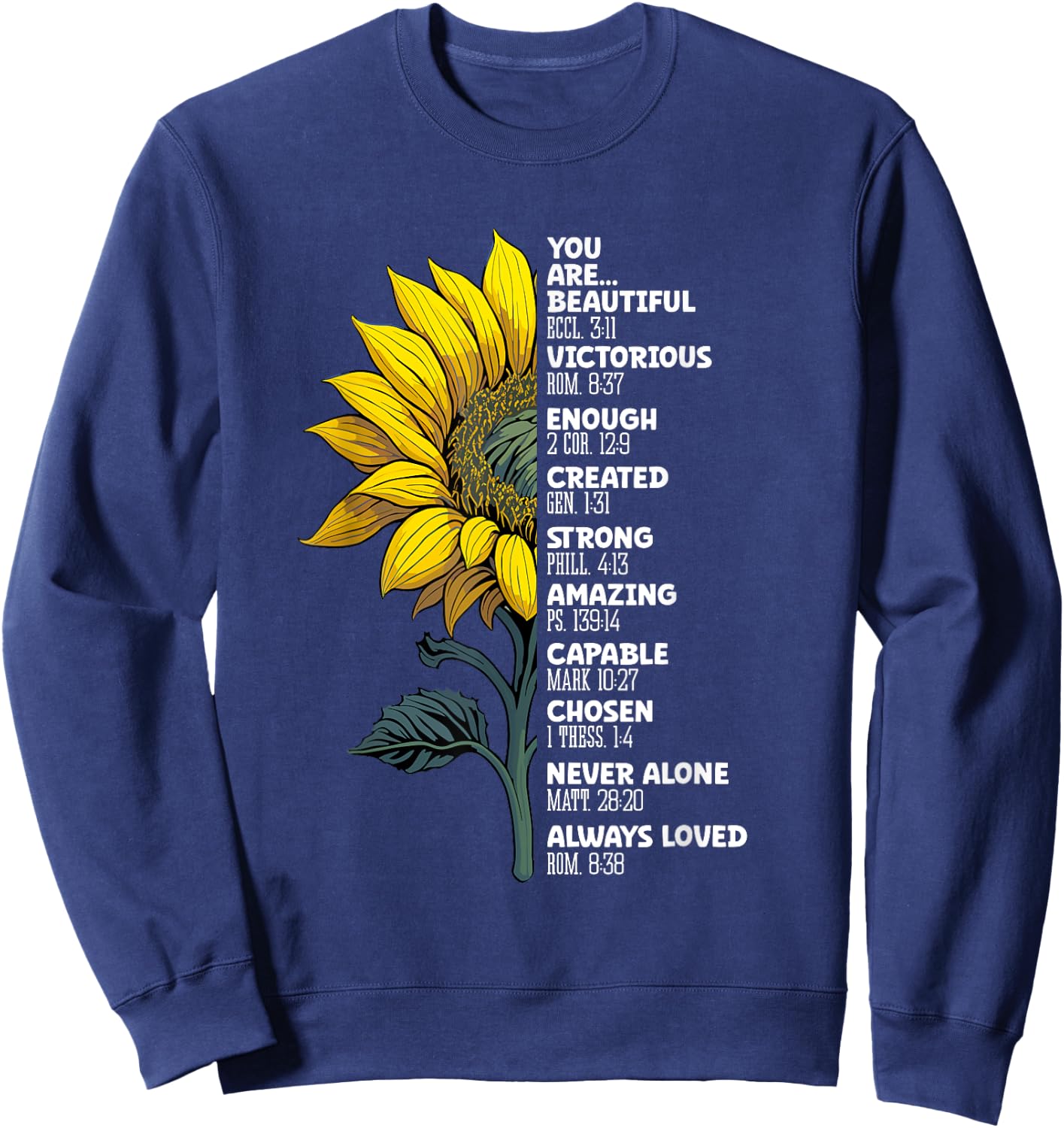 You Beautiful And Enough Created Strong Christian Sweatshirt - Sweatshirt | Navy