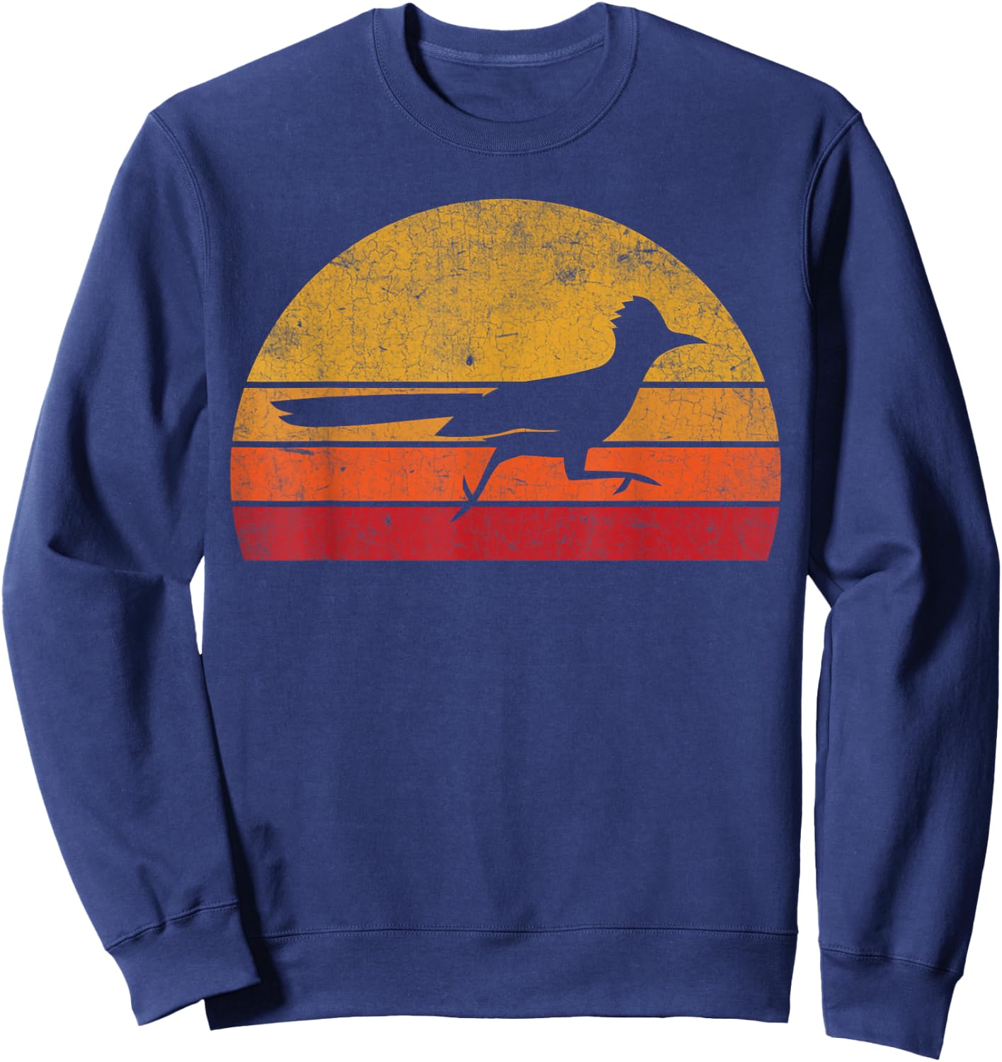 Vintage Roadrunner Lover Retro Art Animal Sweatshirt - Sweatshirt | Navy