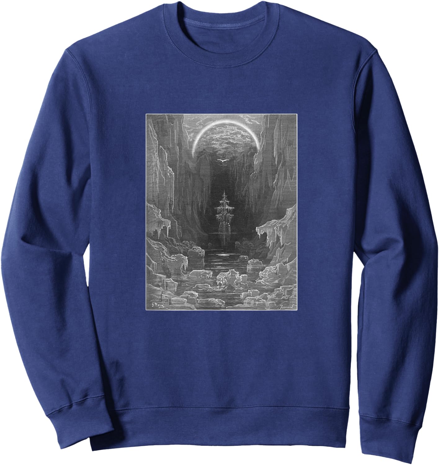 Rime of the Ancient Mariner “Ice All Around” Gustave Doré Sweatshirt - Sweatshirt | Navy