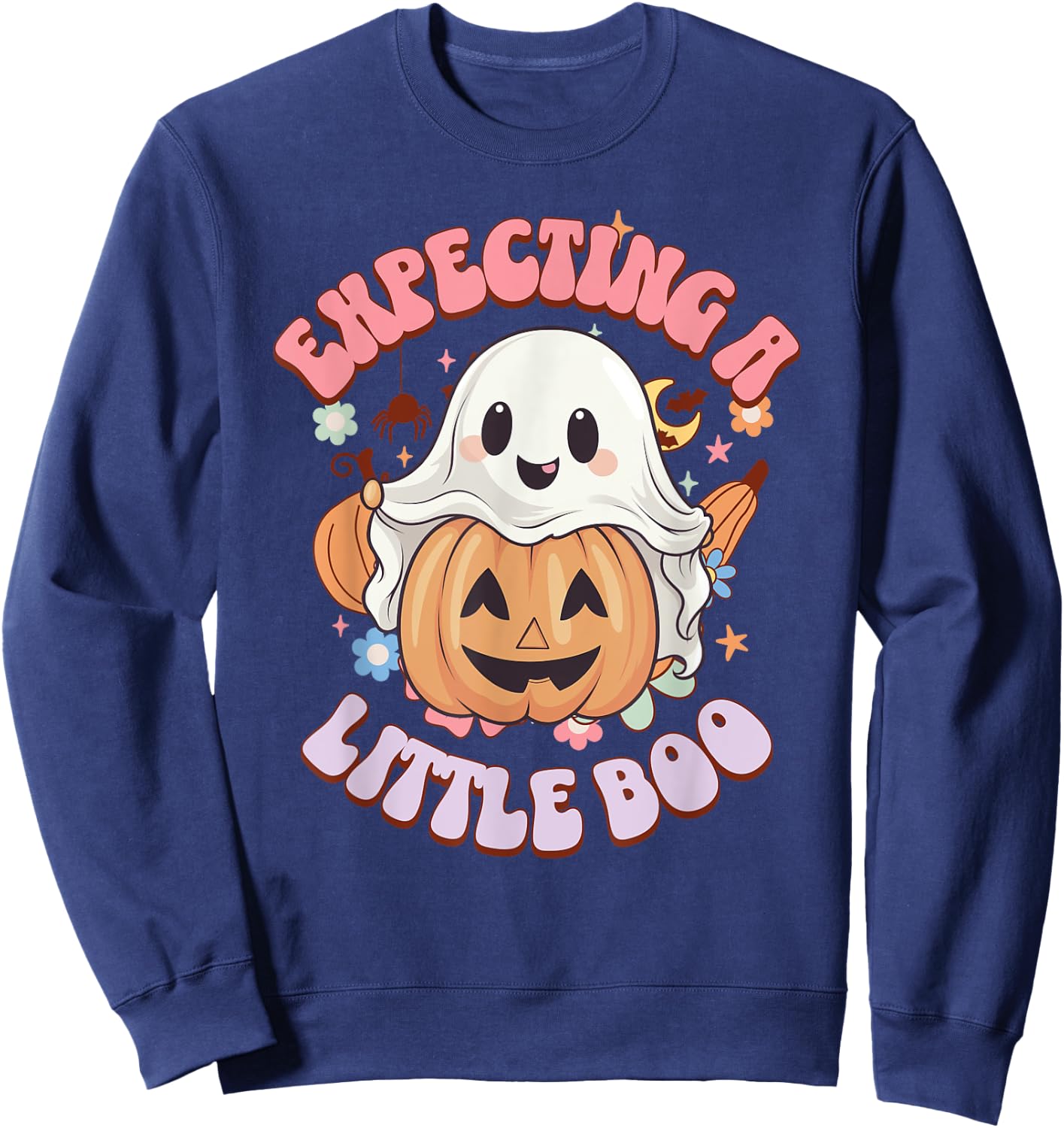 Halloween Pregnancy Mom To Be Expecting Little Boo Sweatshirt - Sweatshirt | Navy