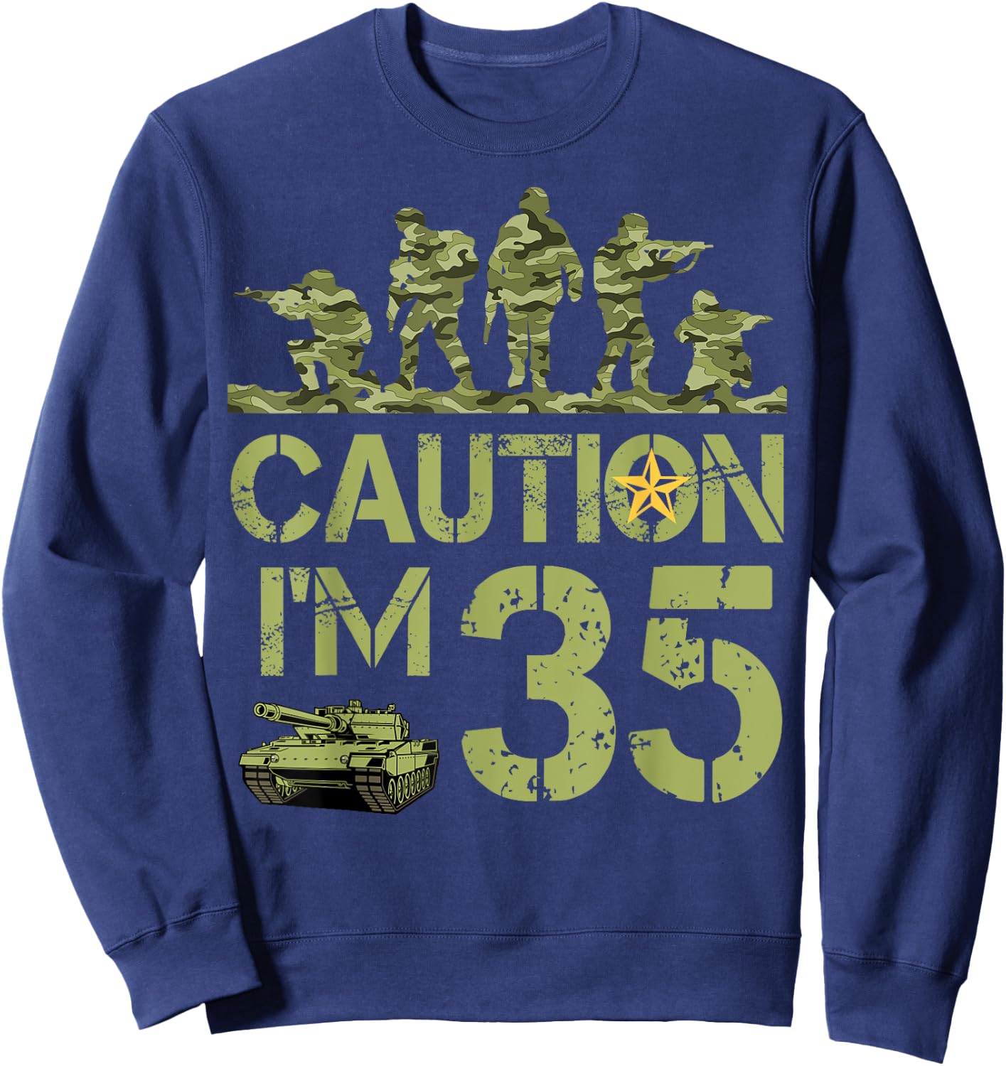 35th Birthday Military I'm 35 Year Old Camo 35 Birthday Sweatshirt - Sweatshirt | Navy