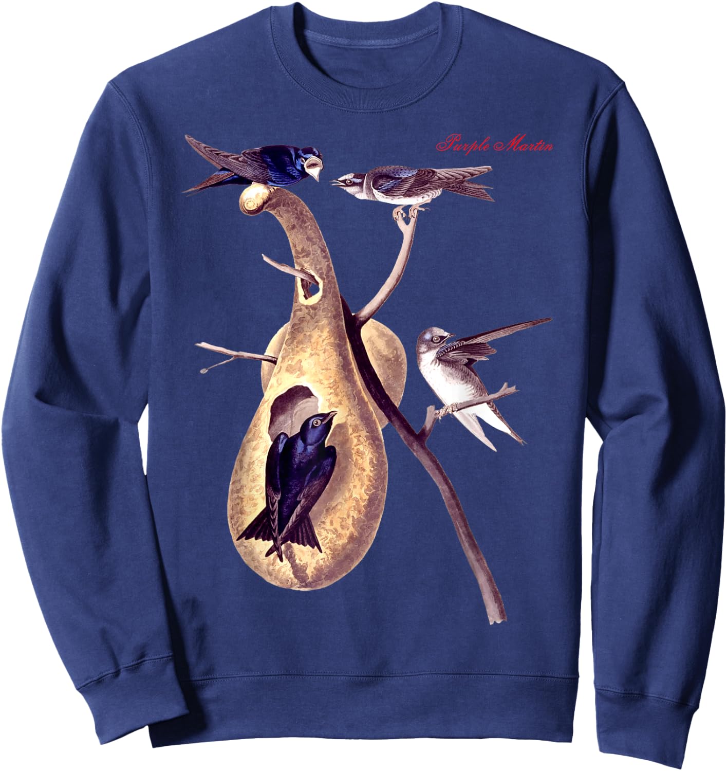 Audubon Purple Martin North American Birds Education Nature Sweatshirt - Sweatshirt | Navy