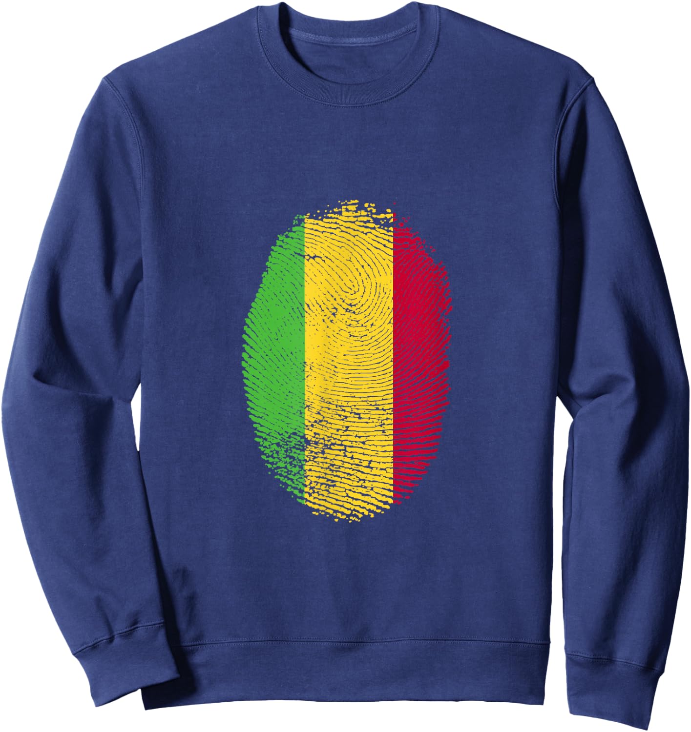Mali Flag Fingerprint Proud Malians Men Women Kids DNA Sweatshirt - Sweatshirt | Navy