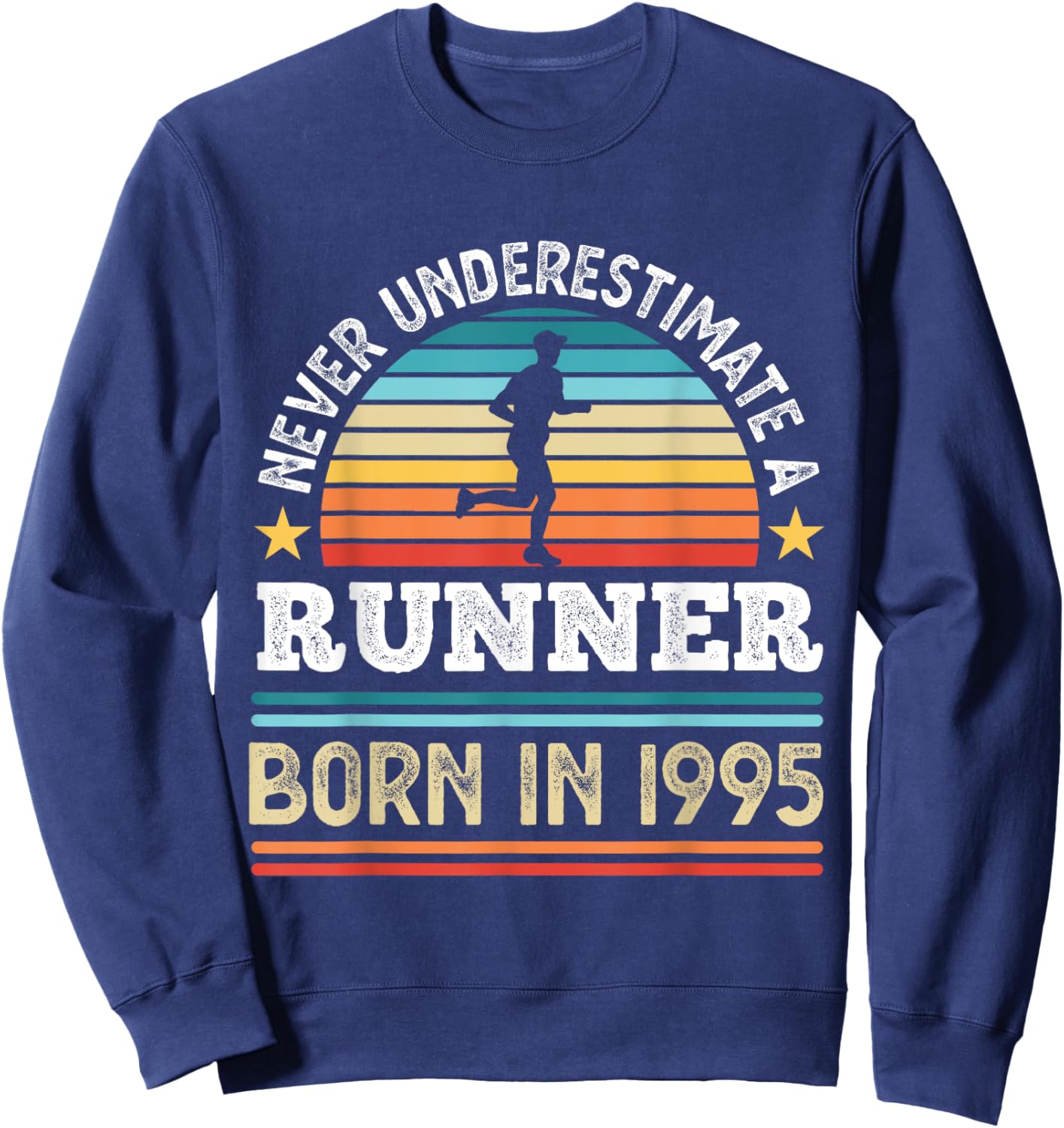 Runner born in 1995 30th Birthday Running Gifts Dad Sweatshirt - Sweatshirt | Navy