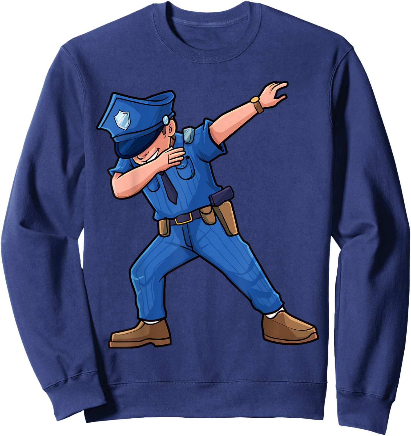 Cool Dabbing Law Enforcer Gift Shop Dabbing Policeman Police Officer Cop Costume Dance Kids Boys Sweatshirt - Sweatshirt | Navy