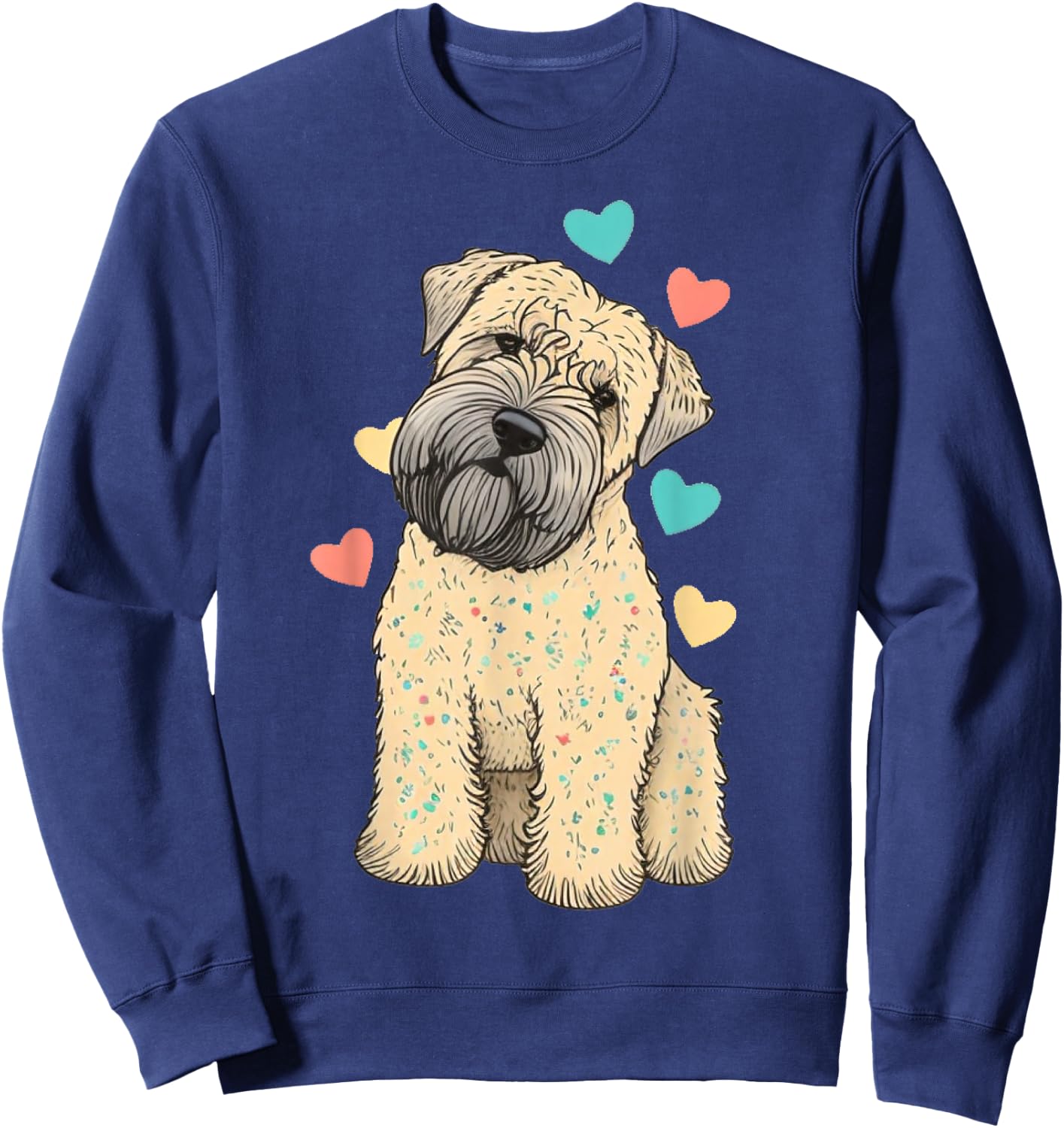 I Love My Soft Coated Wheaten Terrier Dog Valentines Heart Sweatshirt - Sweatshirt | Navy