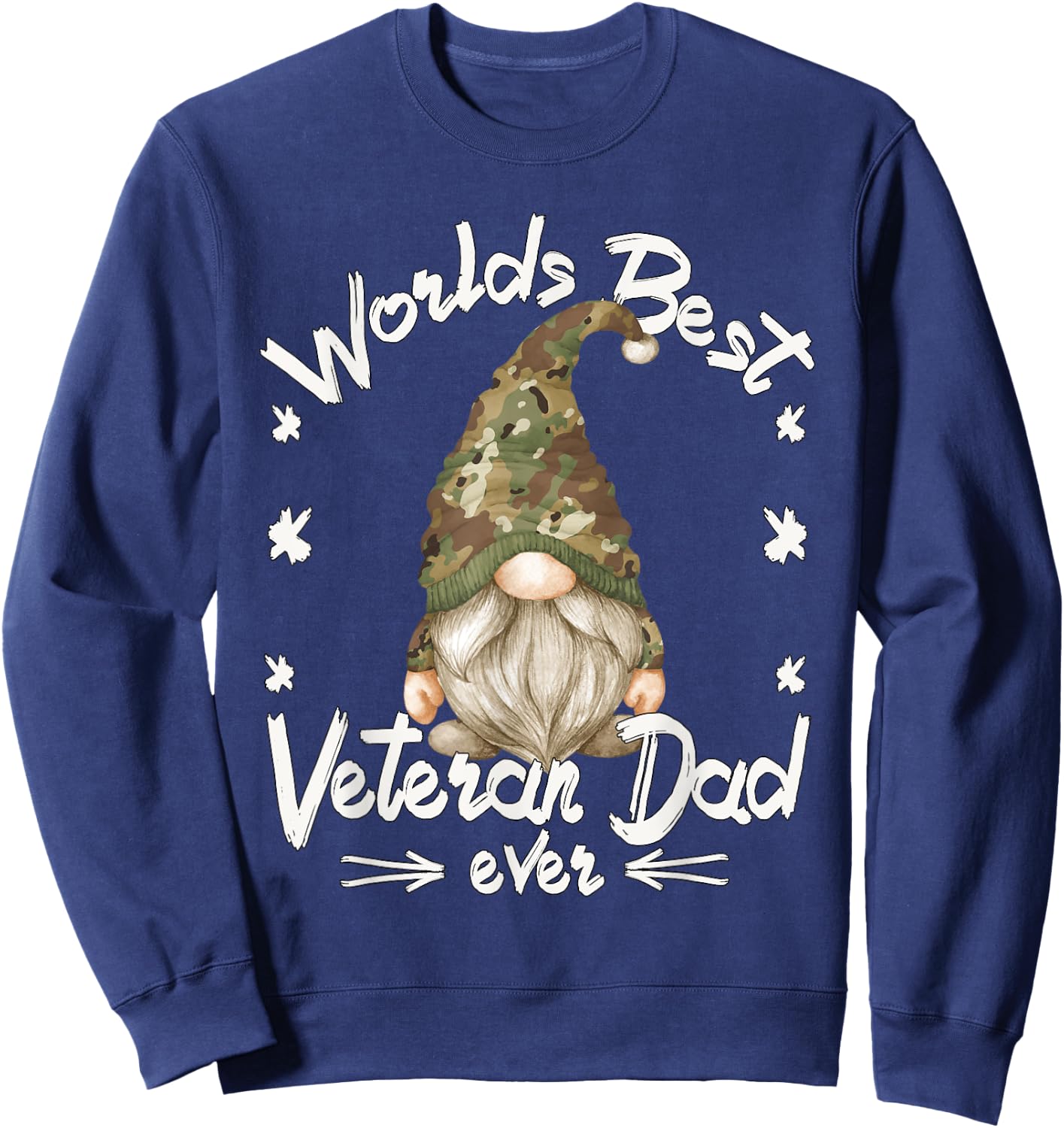 Proud Army Veteran Grandpa Gnome For Funny Veteran Dad Sweatshirt - Sweatshirt | Navy