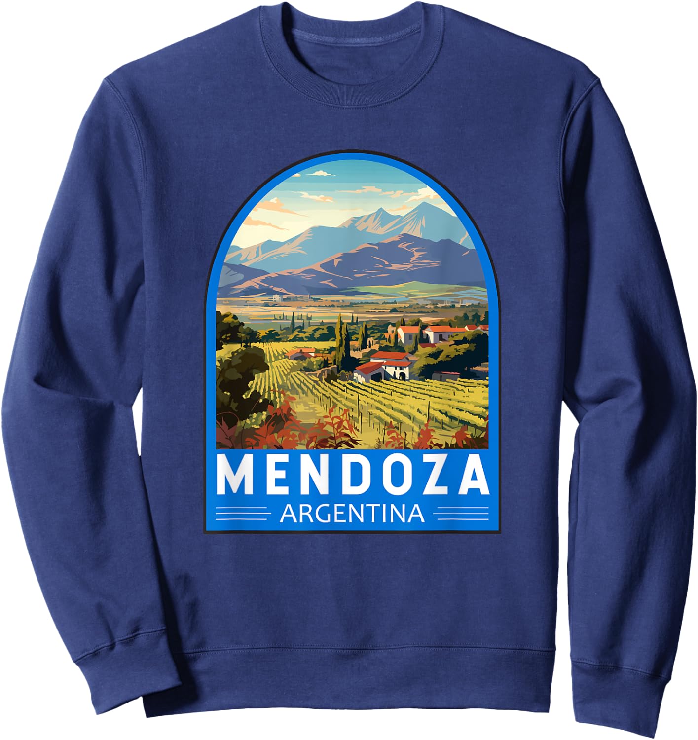 Mendoza Argentina Retro Emblem Vintage Sweatshirt - Sweatshirt | Navy