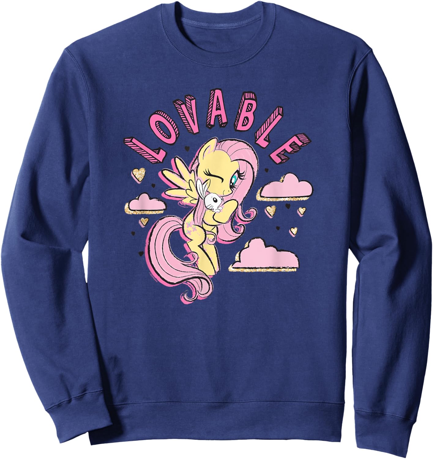 My Little Pony: Friendship Is Magic Fluttershy Lovable Logo Sweatshirt - Sweatshirt | Navy