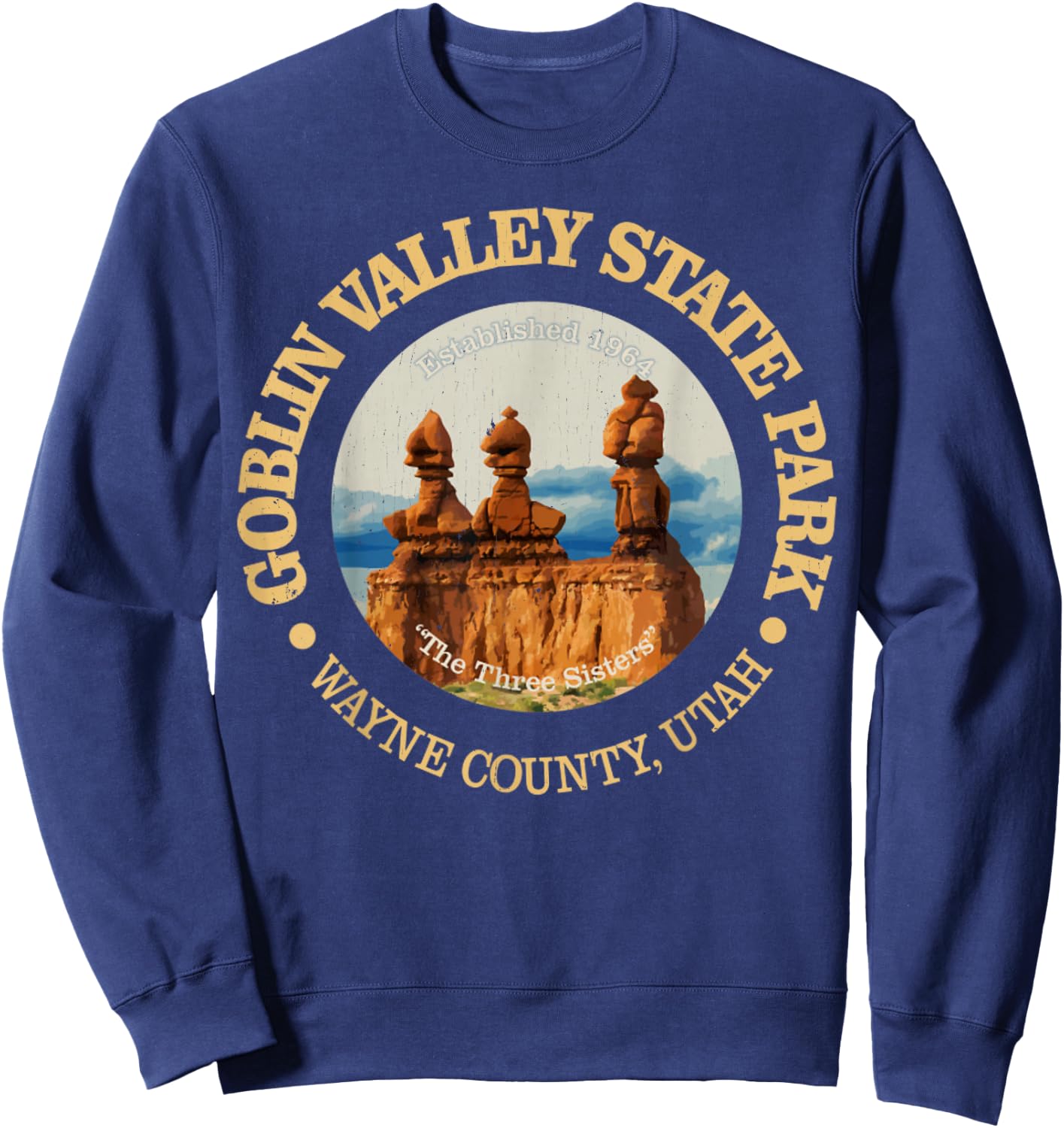 Goblin Valley State Park, Utah Vintage Natural Wonders Sweatshirt - Sweatshirt | Navy