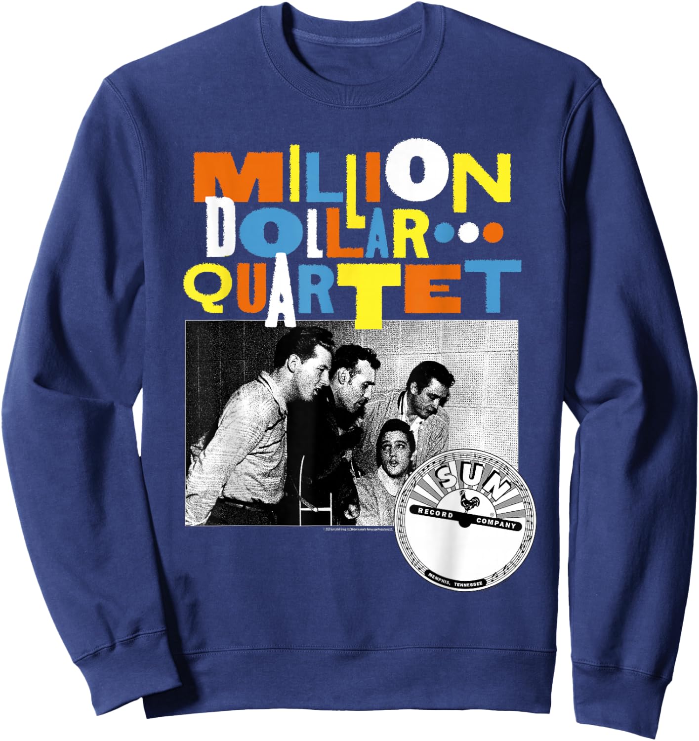 Million Dollar Quartet Multicolor Logo Black and White Photo Sweatshirt - Sweatshirt | Navy