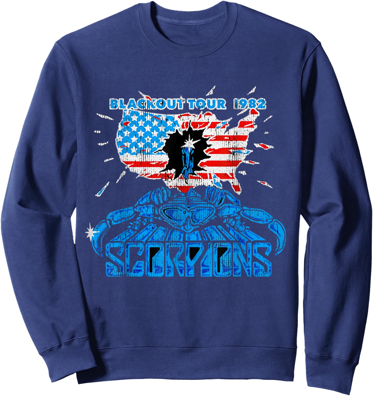Official Scorpions Blackout USA Tour 1982 Small Sweatshirt - Sweatshirt | Navy