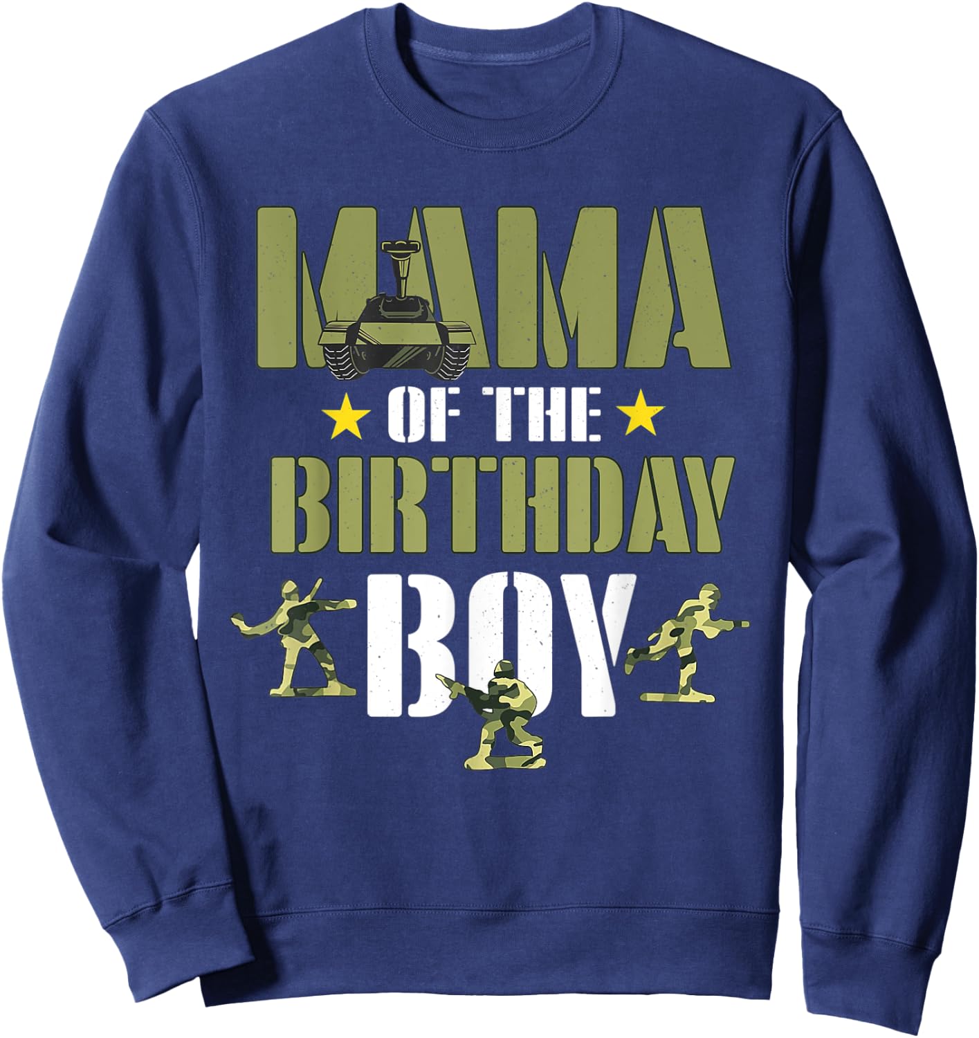 Mama of The Birthday Boy Shirt Army Camouflage Mommy Mom 1st Sweatshirt - Sweatshirt | Navy