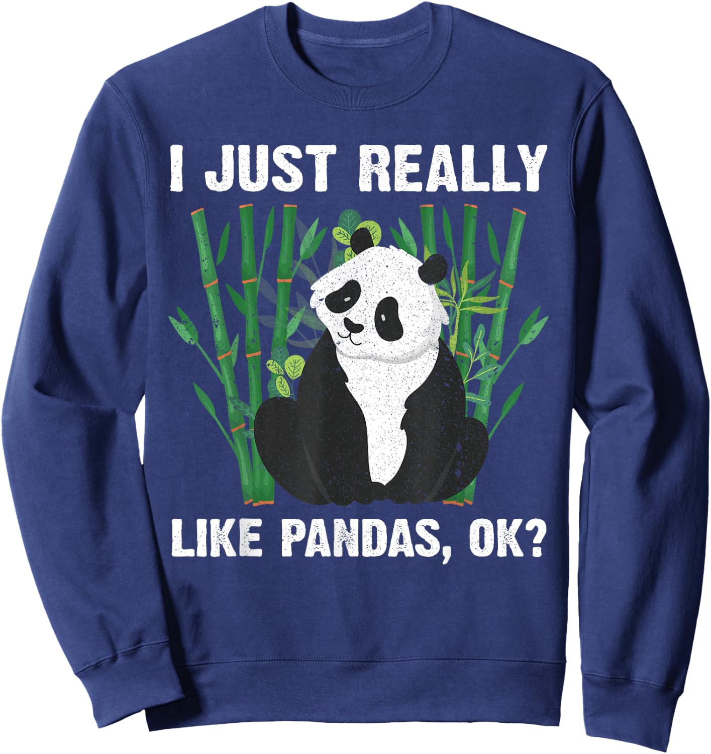 Funny Panda Design Women Boys Girls Panda Bear Lover Sweatshirt - Sweatshirt | Navy
