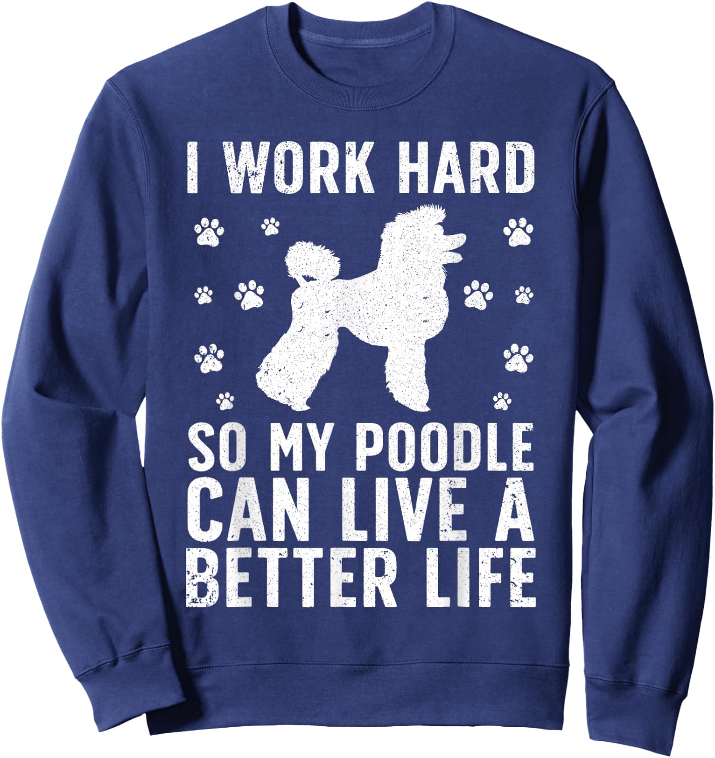 Funny Poodle Design Women Kids Standard Poodle Lover Sweatshirt - Sweatshirt | Navy