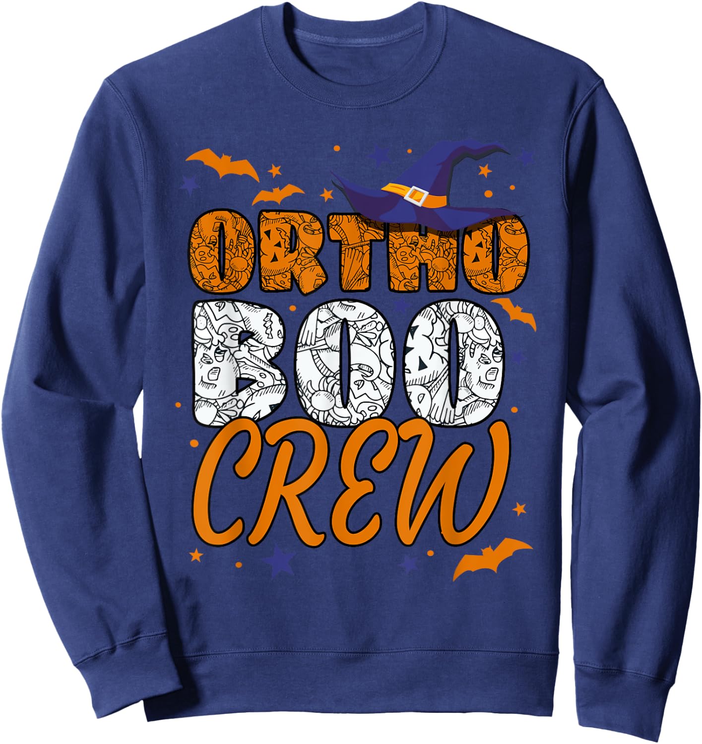 Ortho Boo Crew Halloween Orthopedic Nurse Matching Sweatshirt - Sweatshirt | Navy
