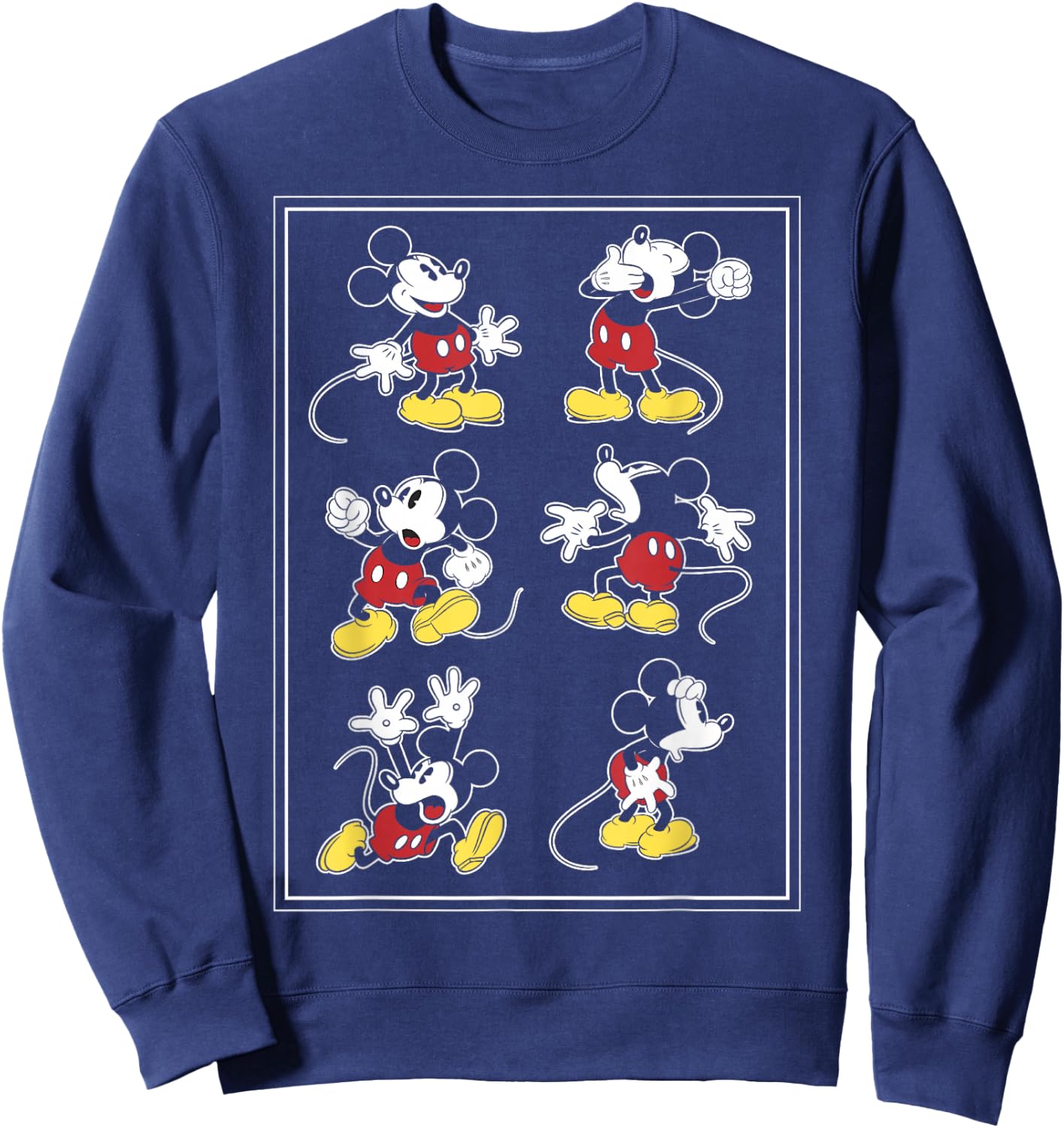 Disney Mickey Mouse Many Emotions Border Sweatshirt - Sweatshirt | Navy