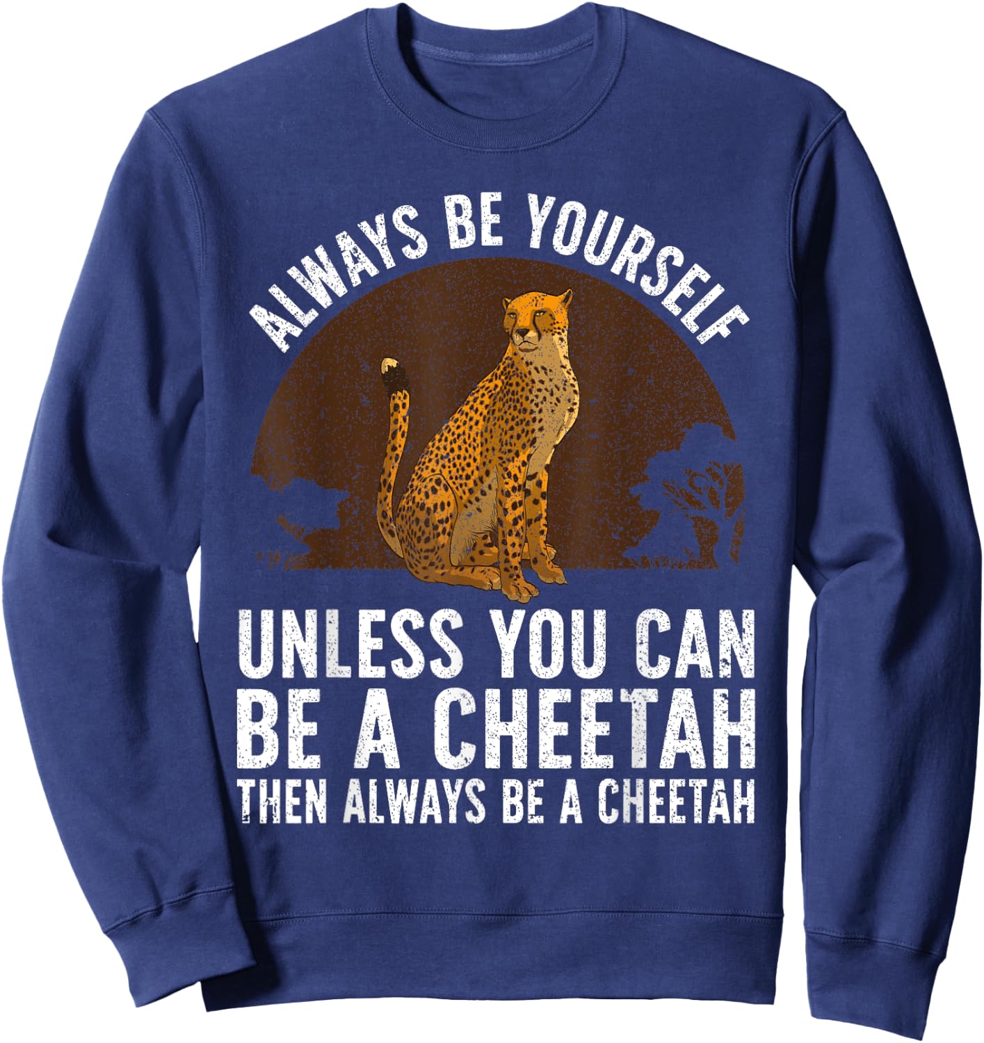 Funny Cheetah Design Women Boys Girls Cheetah Lover Sweatshirt - Sweatshirt | Navy