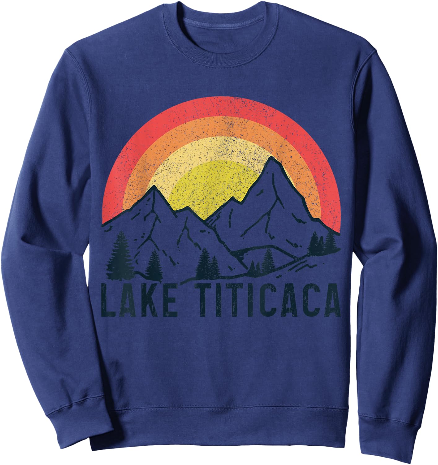 Titicaca Lake Bolivia Vintage Bolivian Souvenir Sweatshirt - Sweatshirt | Navy