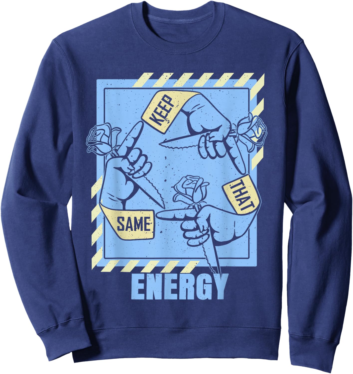 Blue Keep That Same Energy Color Graphic Sweatshirt - Sweatshirt | Navy