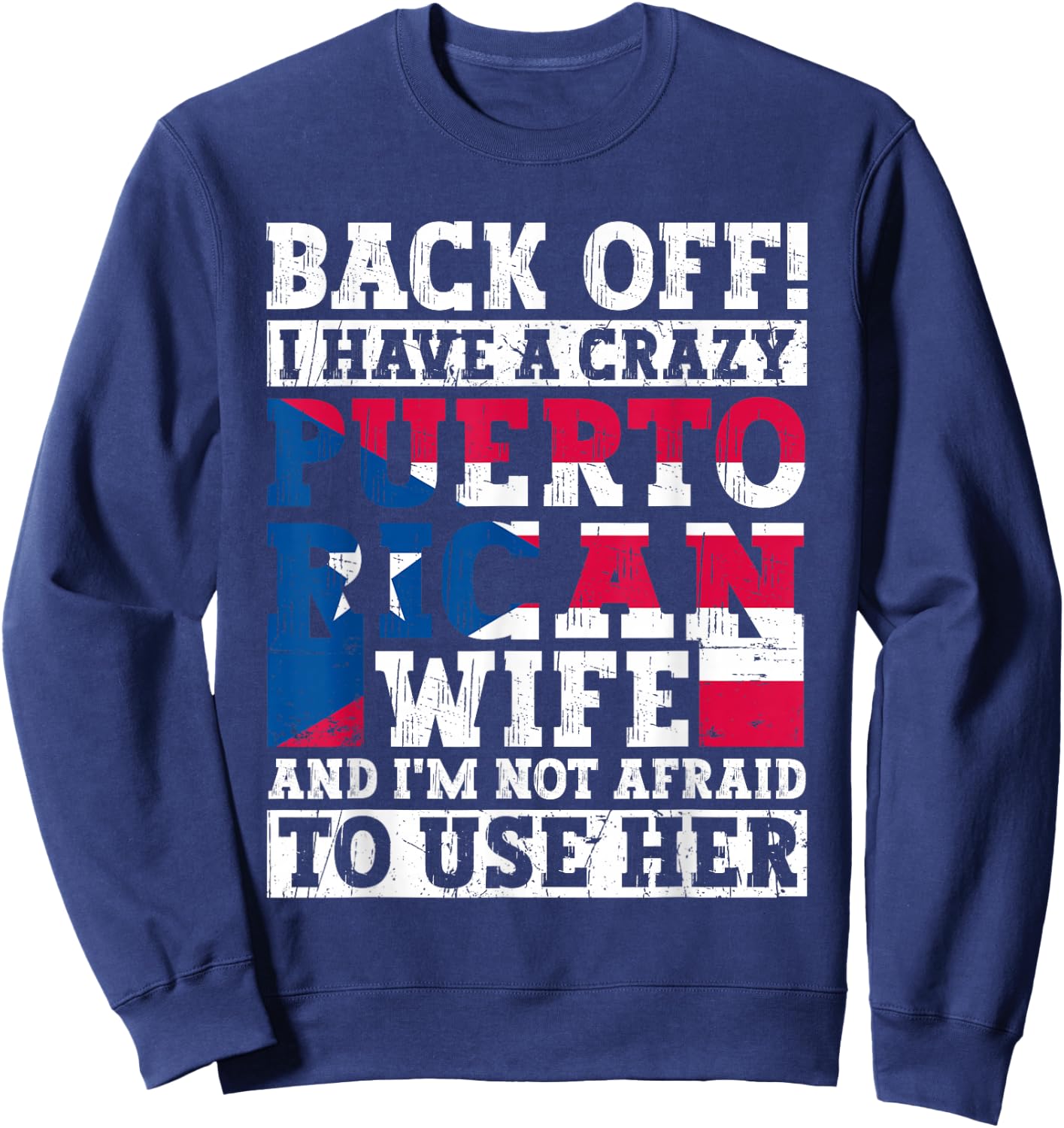 Funny Puerto Rican Heritage Puerto Rico Flag Roots Sweatshirt - Sweatshirt | Navy