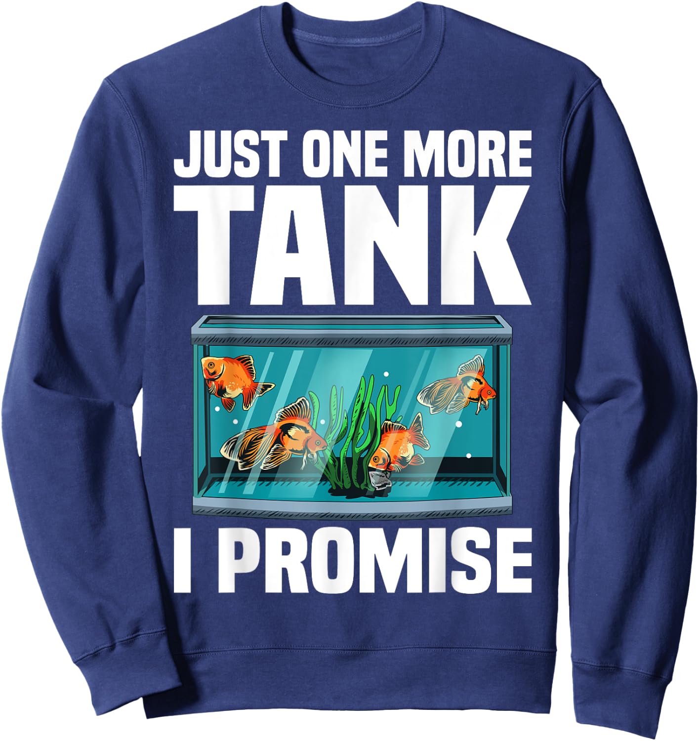 Funny Aquarium Designs Women Fish Tank Fishkeeping Sweatshirt - Sweatshirt | Navy