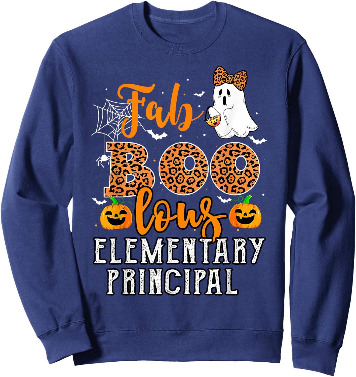 Leopard Halloween Costume Faboolous Elementary Principal Sweatshirt - Sweatshirt | Navy