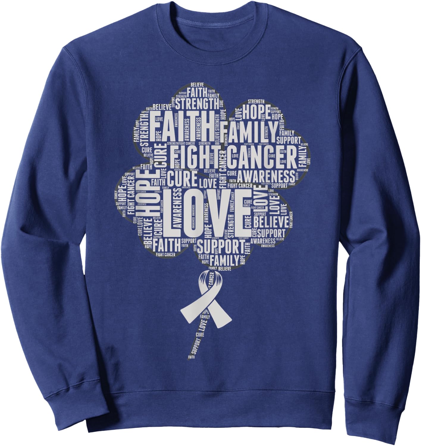 Lung Cancer Awareness Ribbon Sweatshirt - Sweatshirt | Navy
