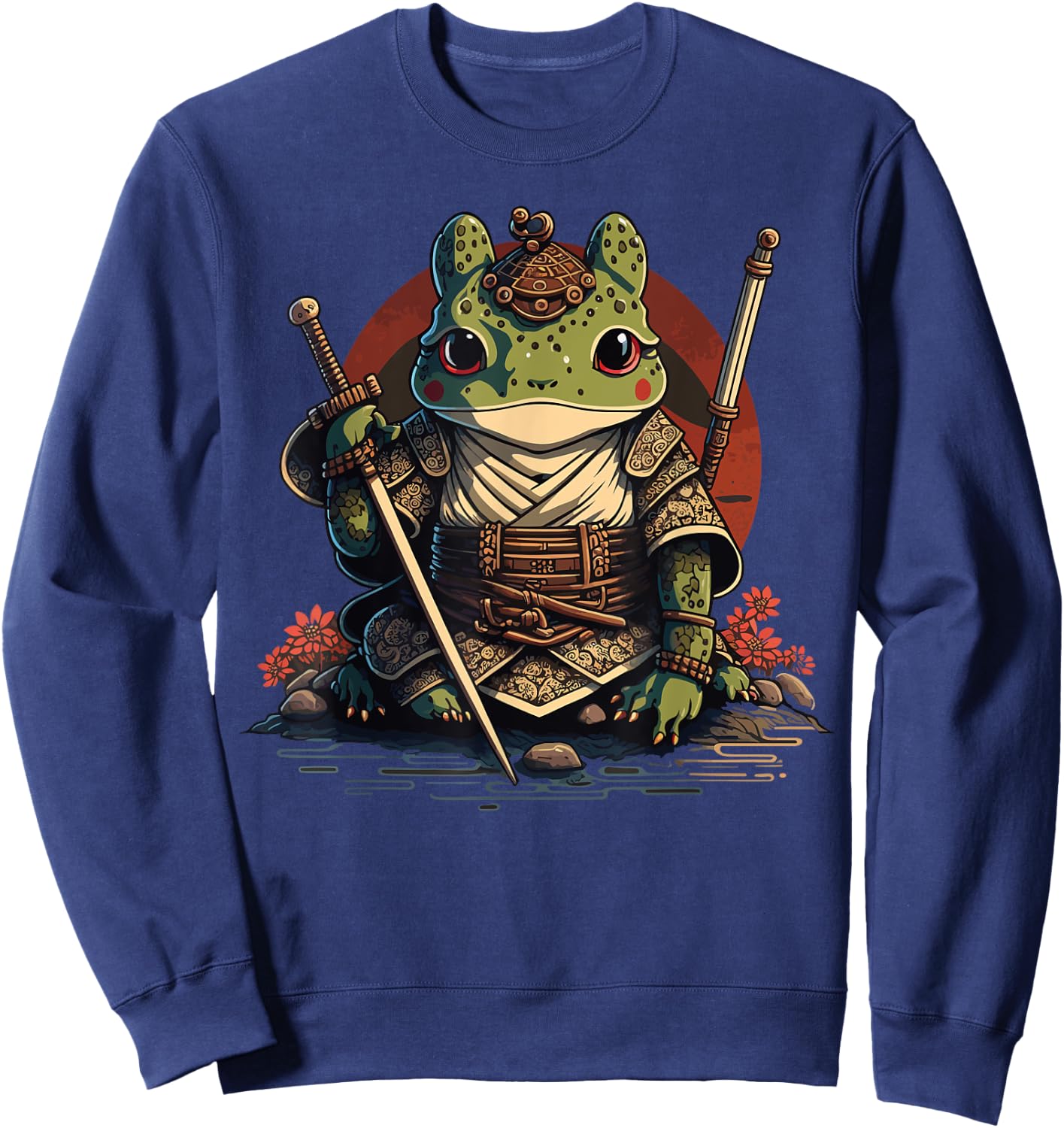 Samurai Frog Warrior Japanese Ninja Frog Kawaii Sweatshirt - Sweatshirt | Navy