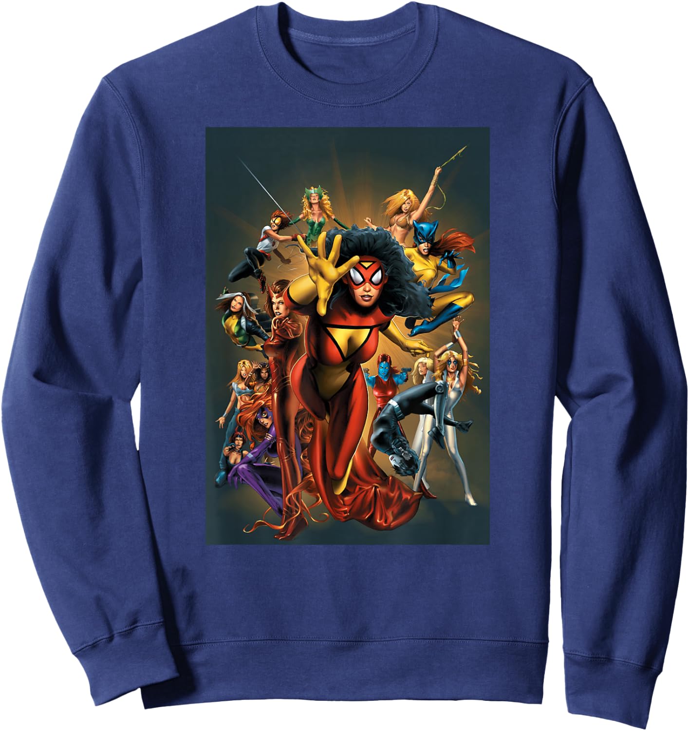 Marvel Women Spider-Woman Scarlet Witch Rogue Dazzler Araña Sweatshirt - Sweatshirt | Navy
